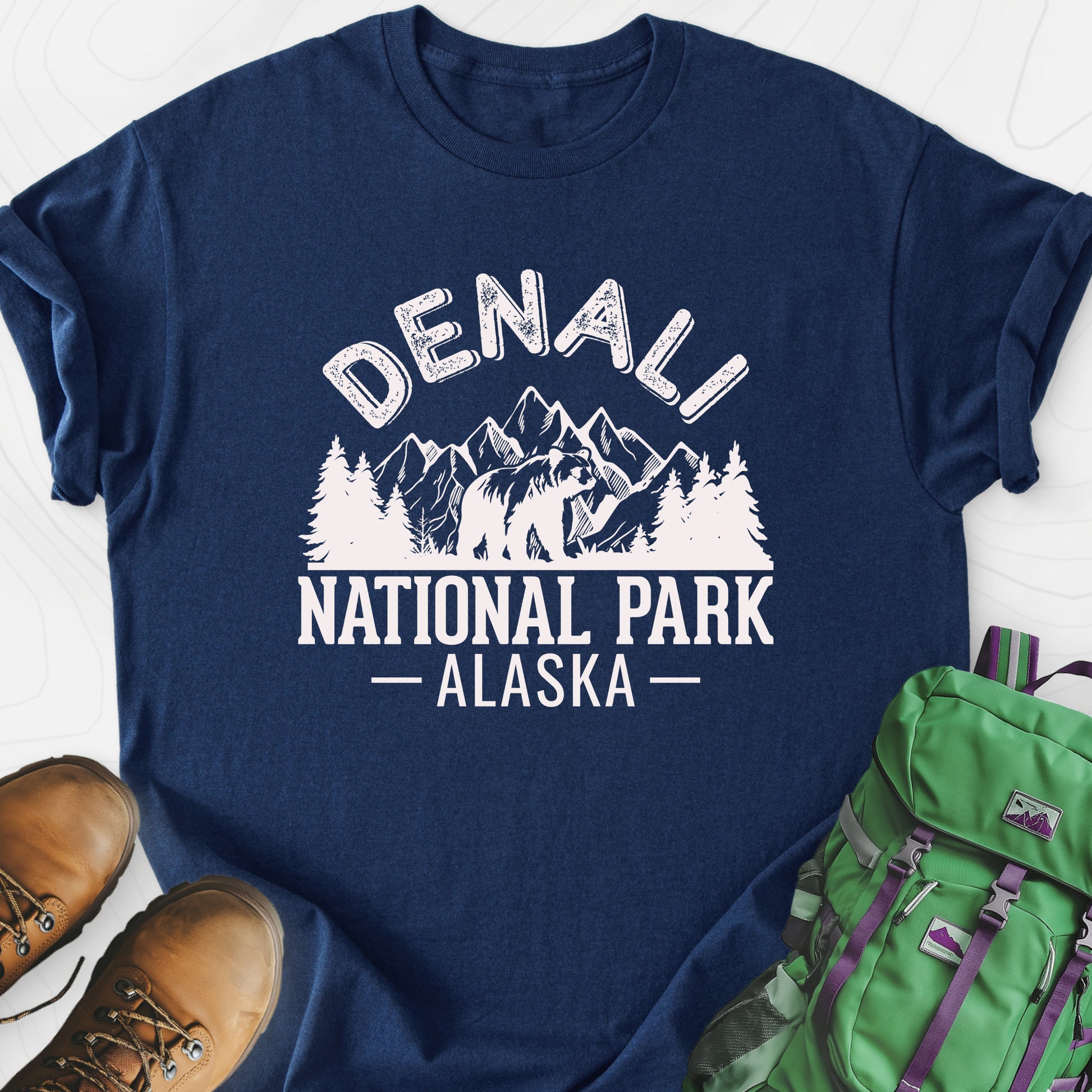 Denali Alaska Navy front print lightweight T-shirt