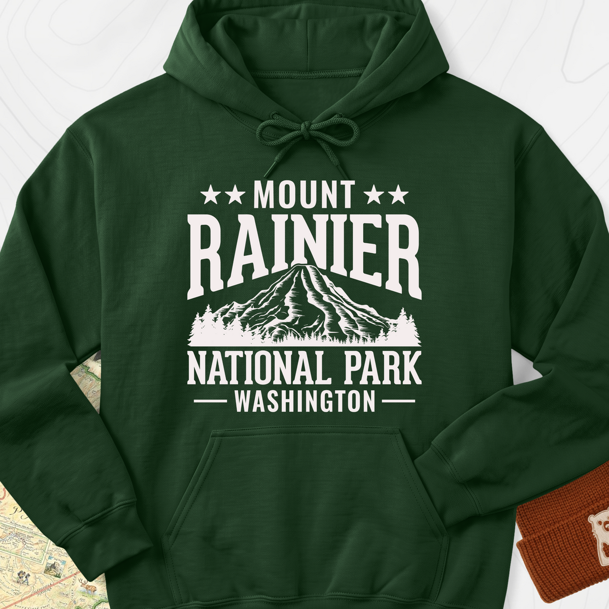Mount Rainier Hoodie - Forest Green