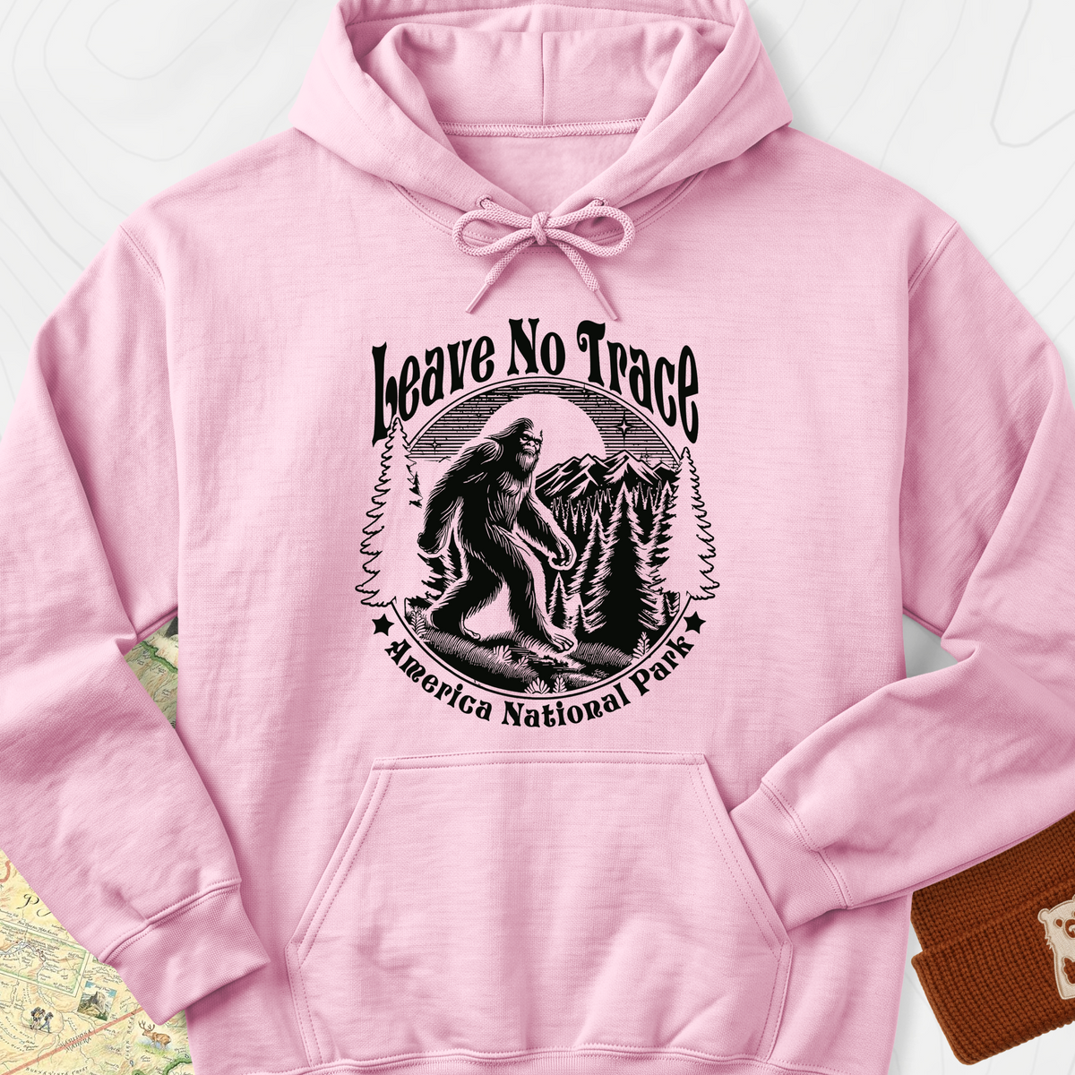 Leave No Trace Hoodie - Light Pink