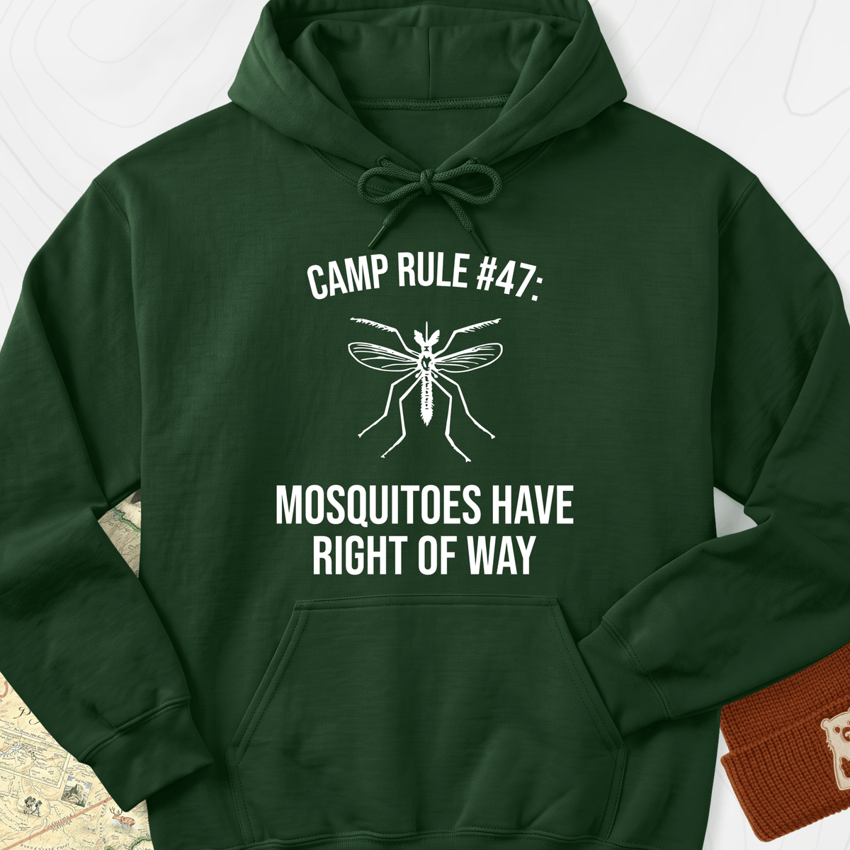 Mosquitoes Have Right Of Way Hoodie - Forest Green