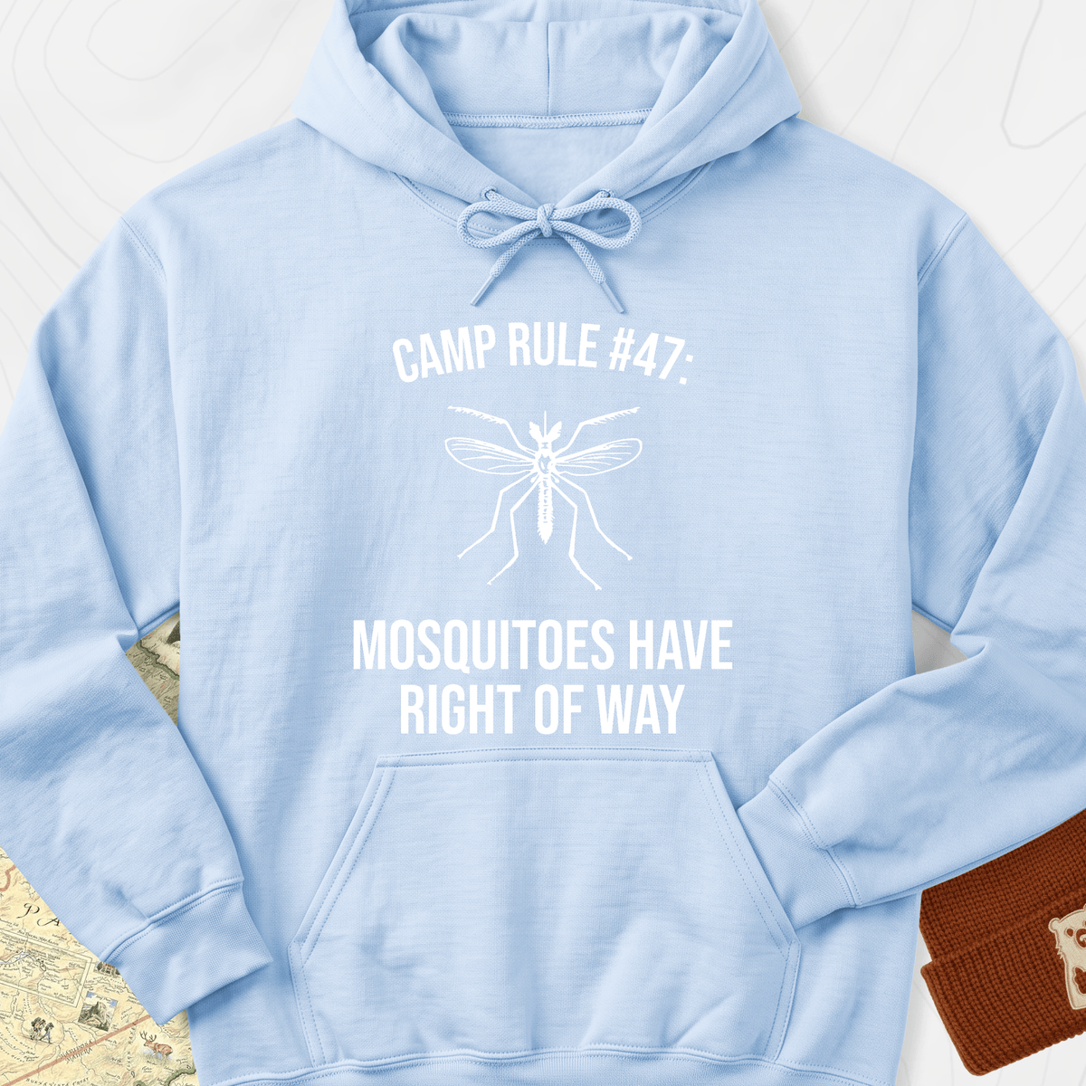 Mosquitoes Have Right Of Way Hoodie - Light Blue