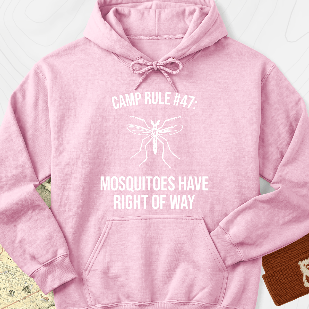 Mosquitoes Have Right Of Way Hoodie - Light Pink