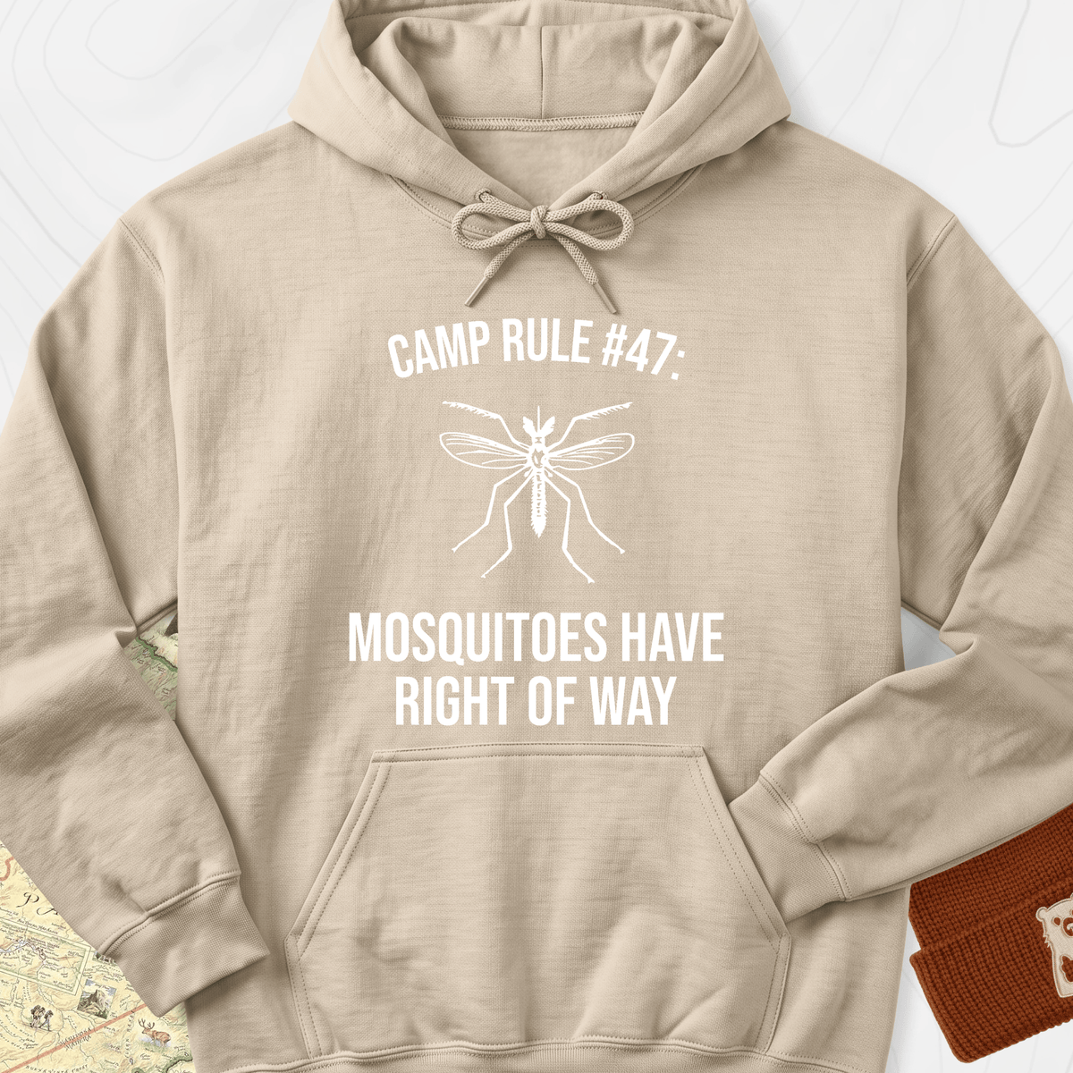 Mosquitoes Have Right Of Way Hoodie - Sand