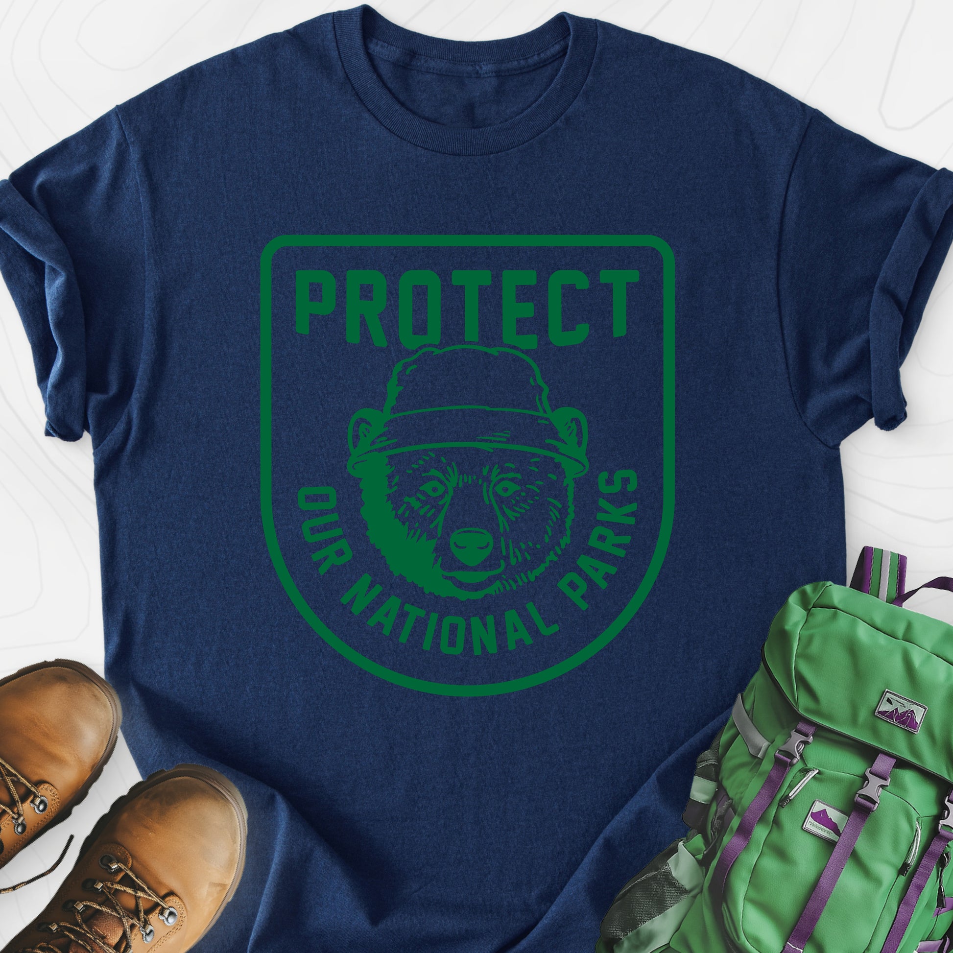 Protect Our National Parks Navy front print lightweight T-shirt