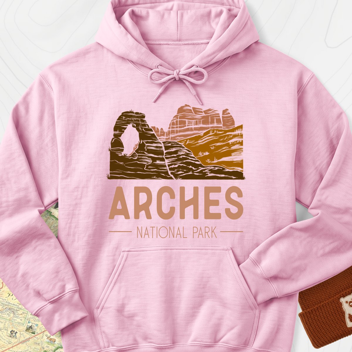 Arches National Park Hoodie - Light Pink