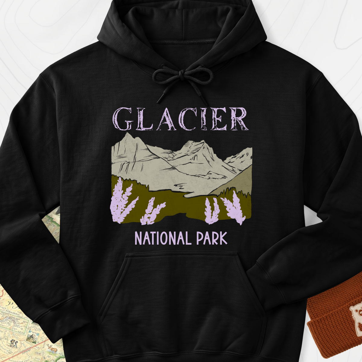 Glacier National Park Hoodie - Black