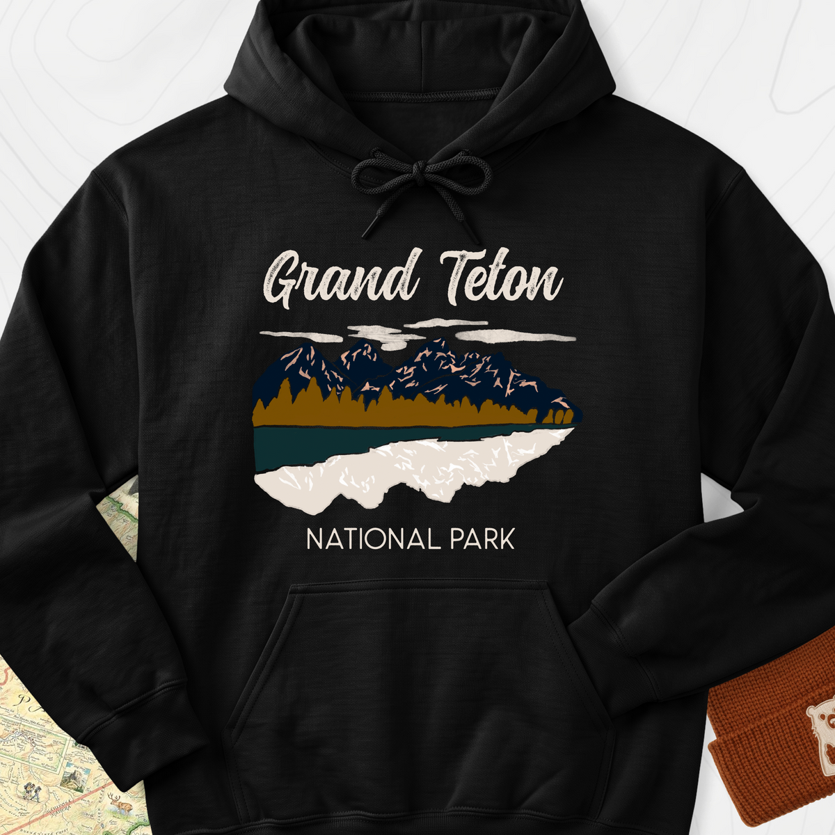 Grand Teton National Park Hoodie - Black