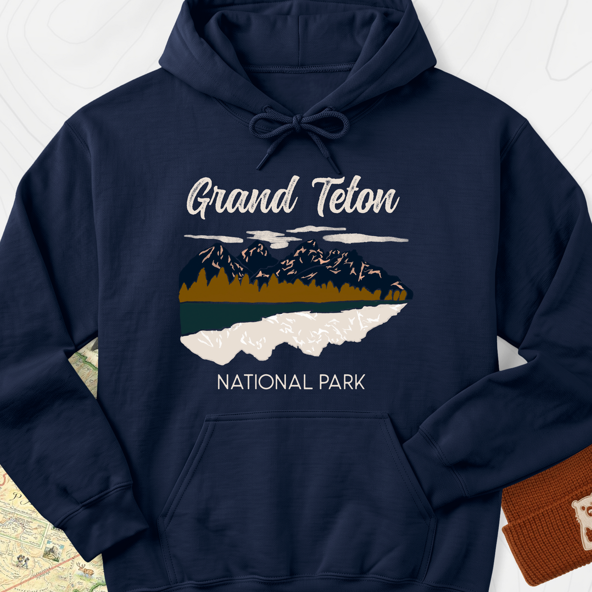 Grand Teton National Park Hoodie - Navy