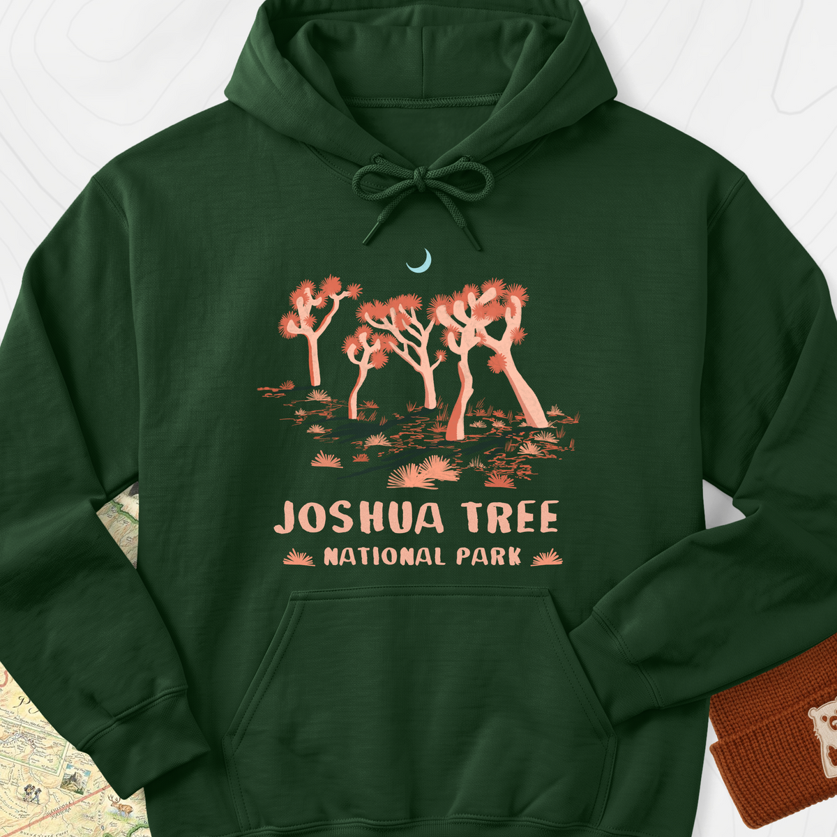 Joshua Tree National Park Hoodie - Forest Green