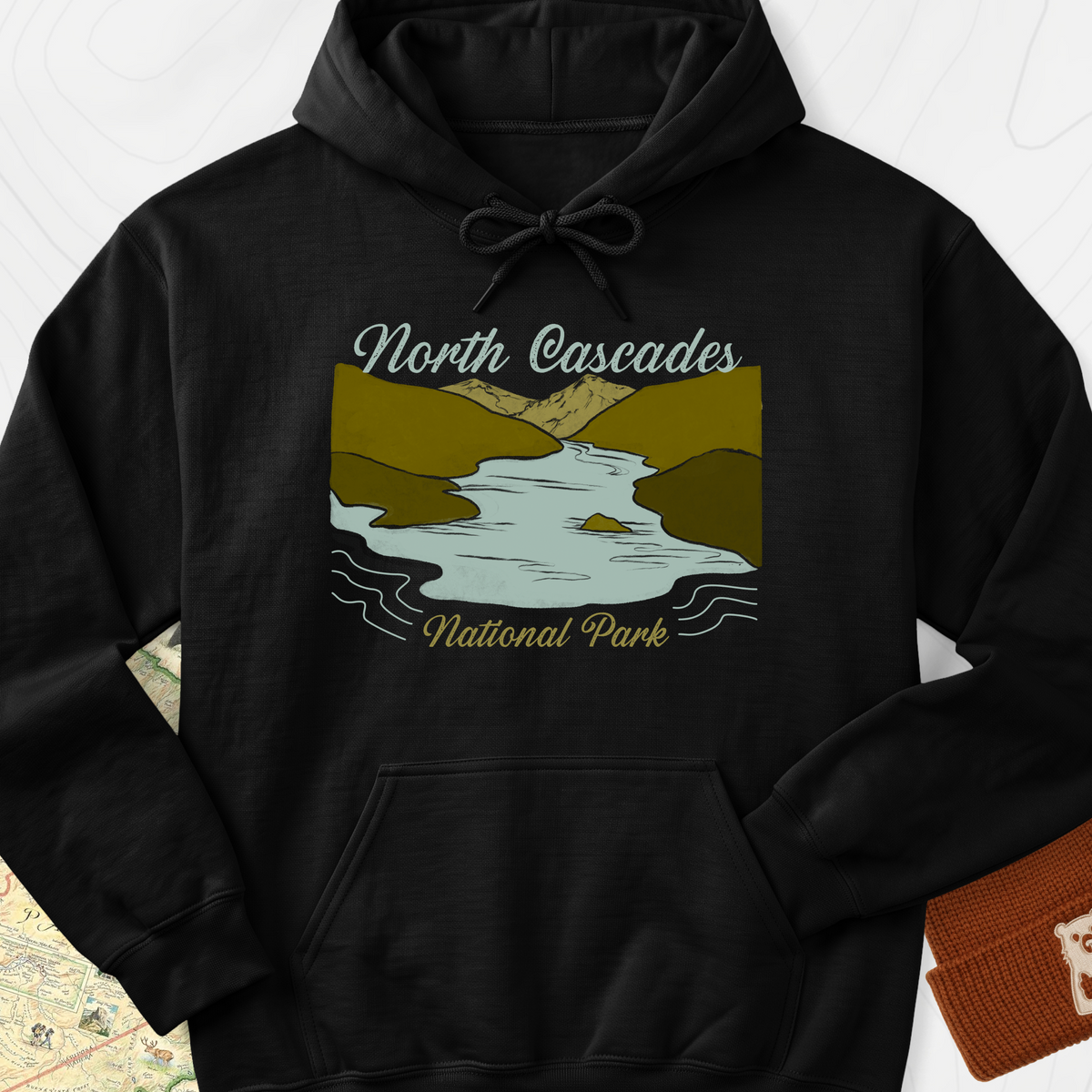 North Cascades National Park Hoodie - Black