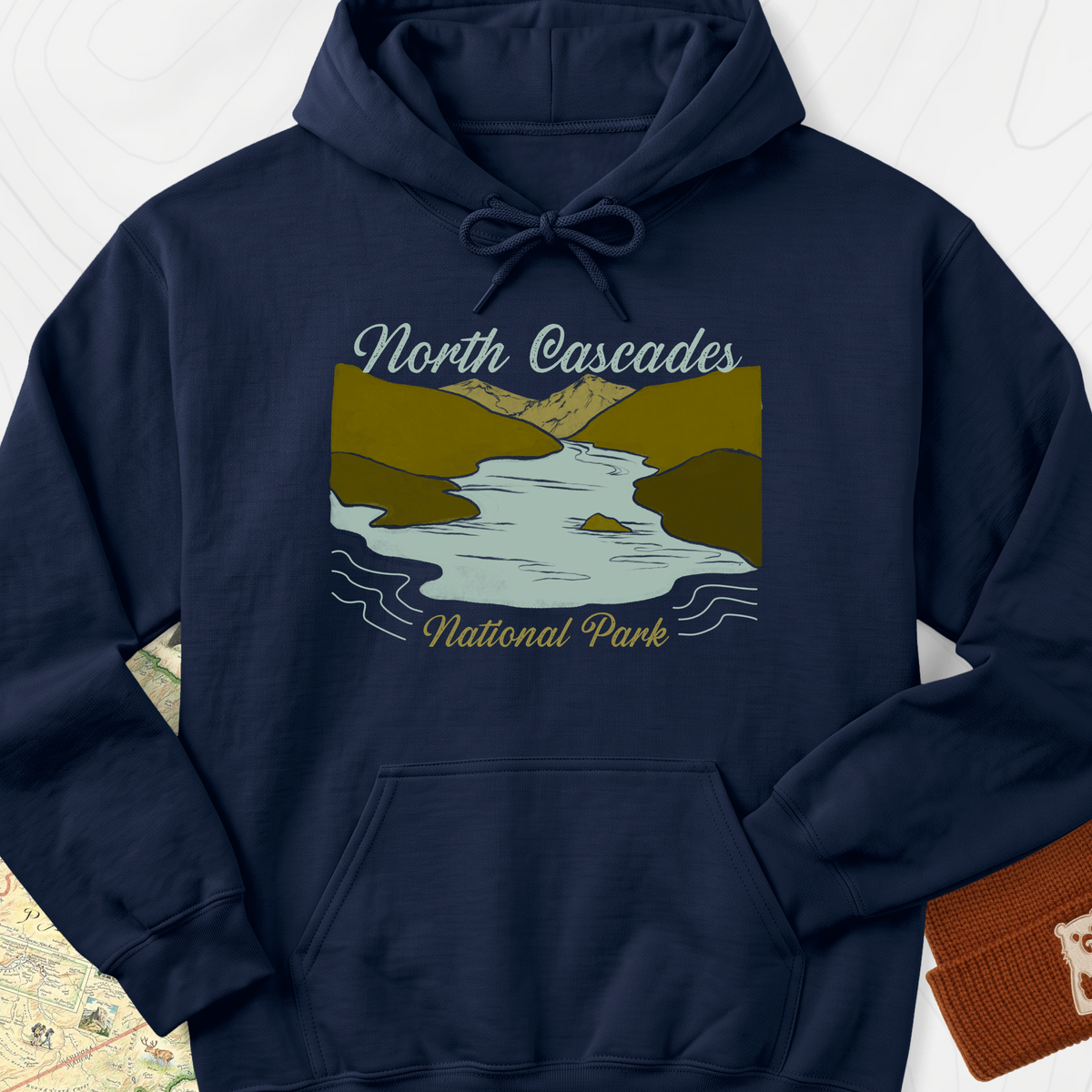 North Cascades National Park Hoodie - Navy