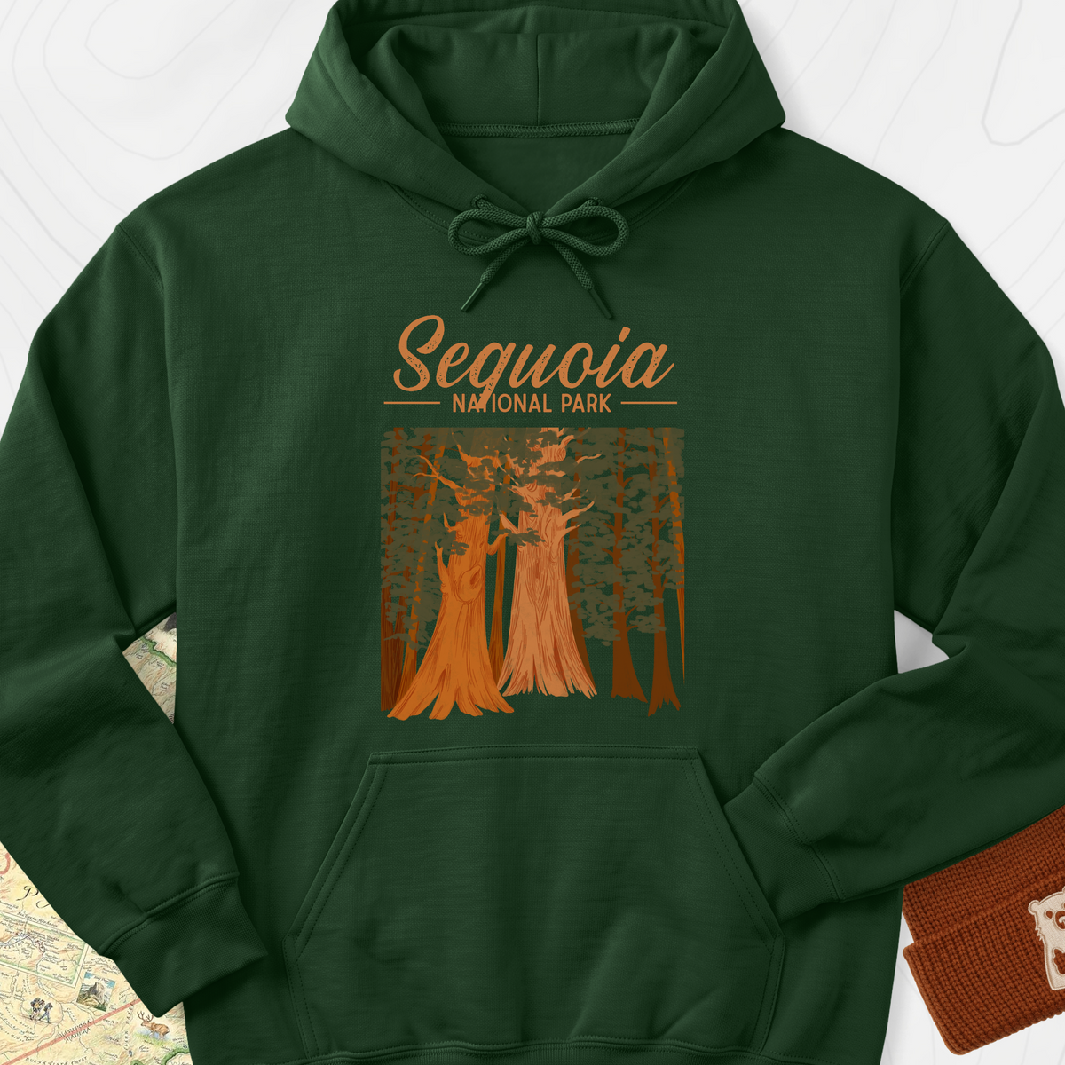 Sequoia National Park Hoodie - Forest Green
