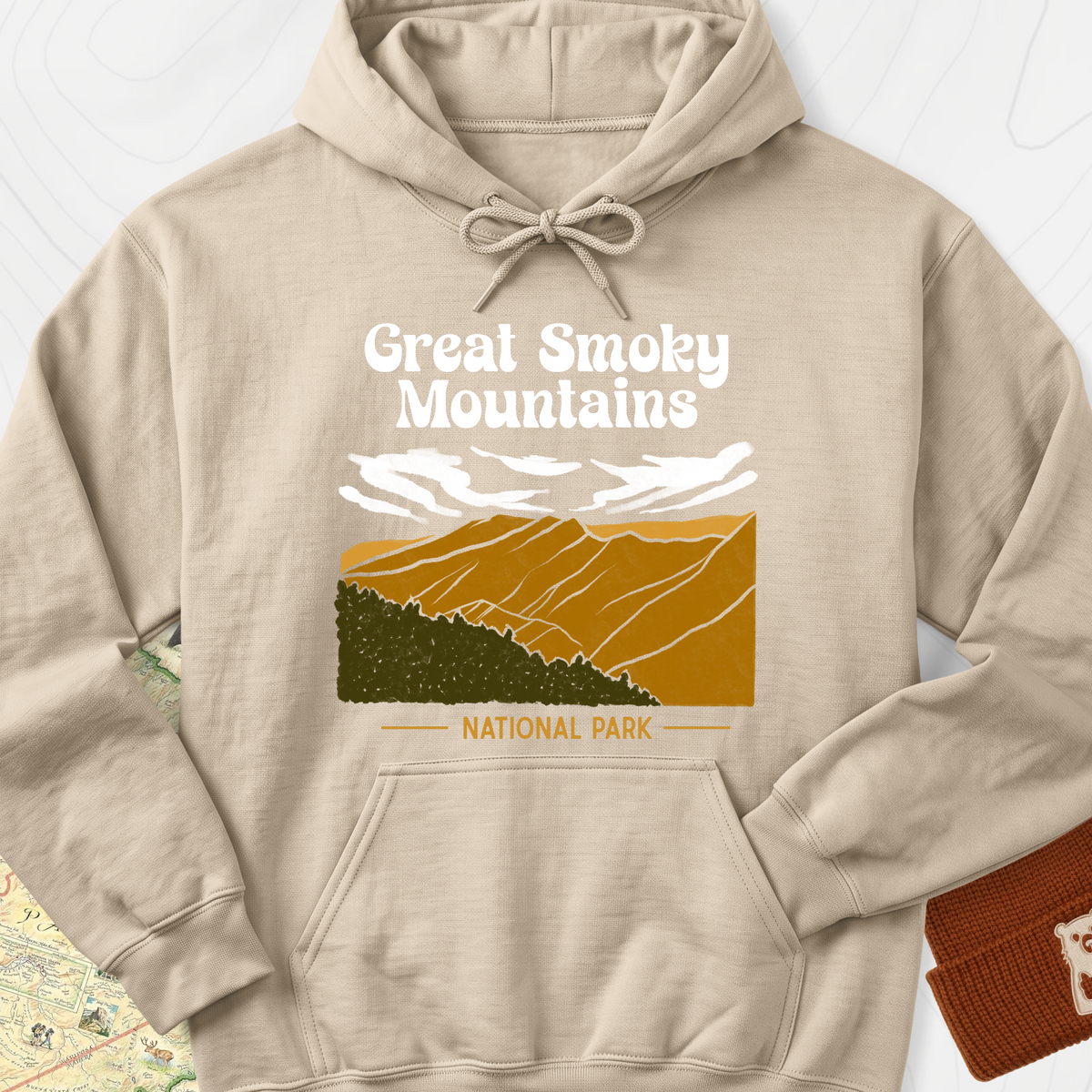 Smoky Mountains National Park Hoodie - Sand