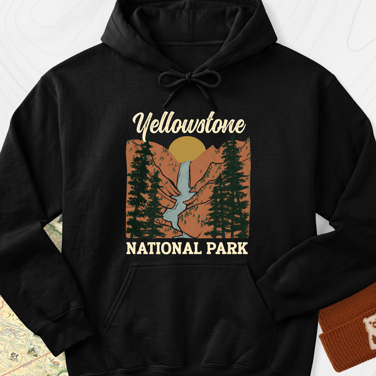 Yellowstone National Park Hoodie - Black
