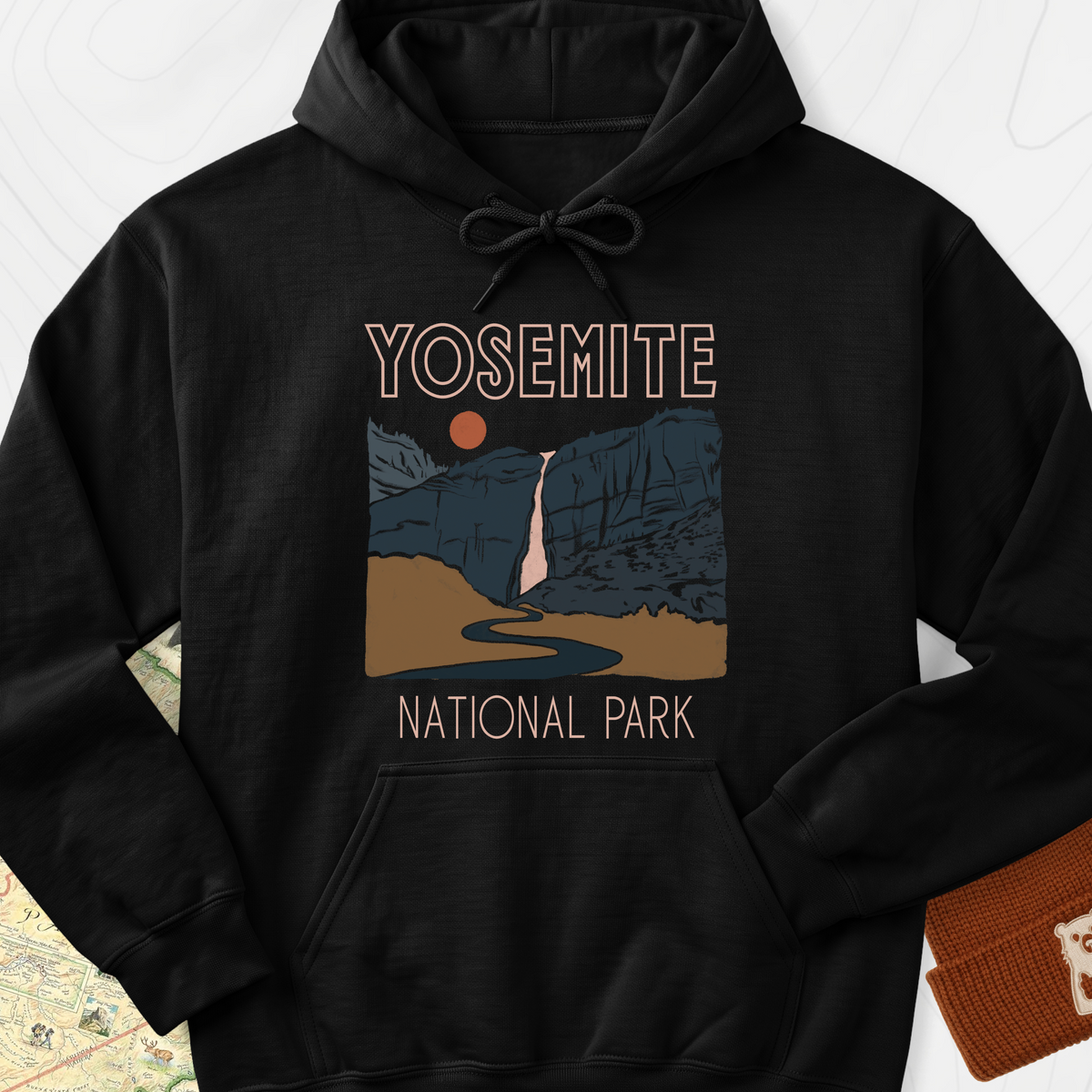 Yosemite National Park Hoodie - Black