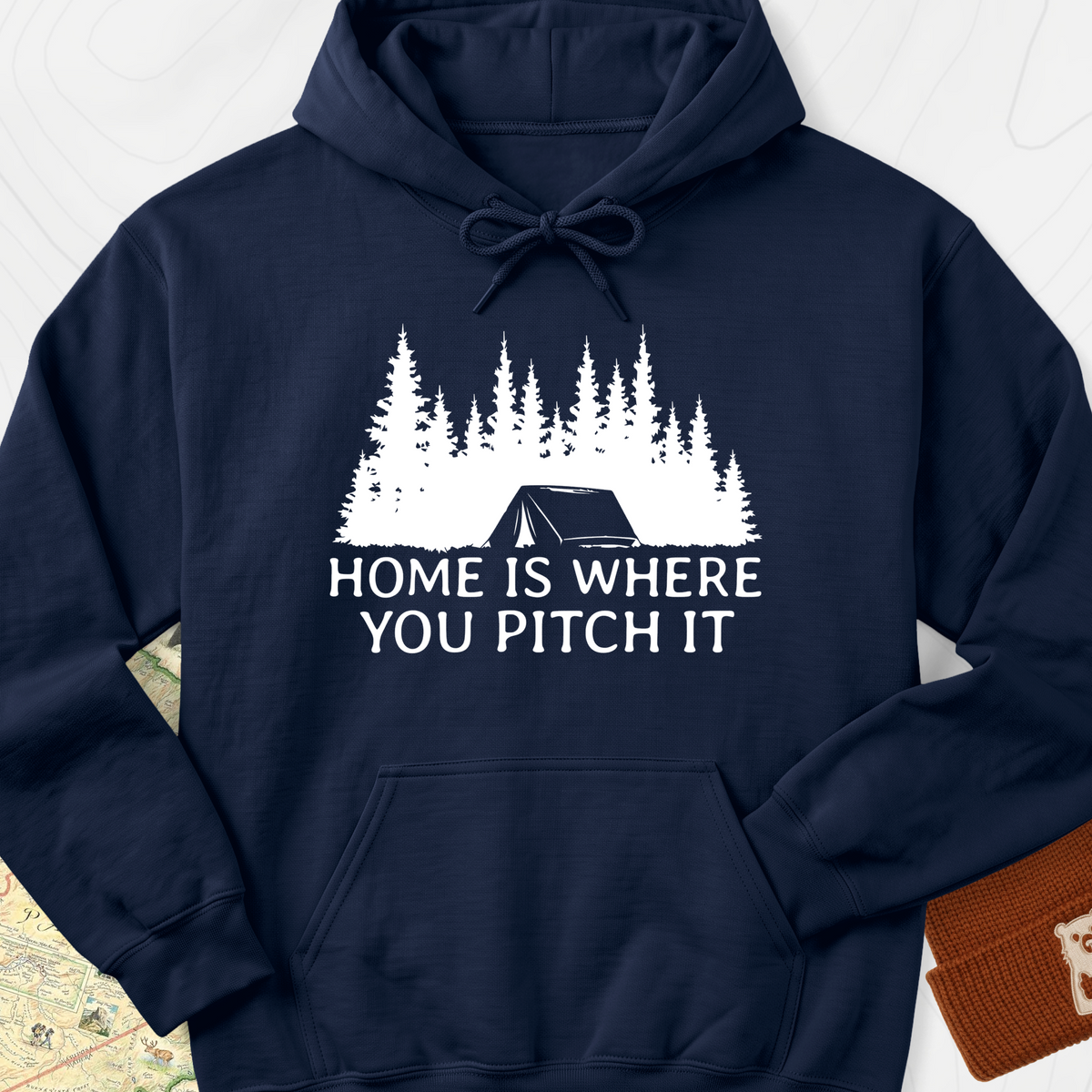 Home Is Where You Pitch It Hoodie - Navy