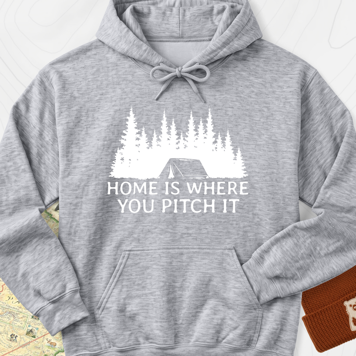 Home Is Where You Pitch It Hoodie - Sport Grey