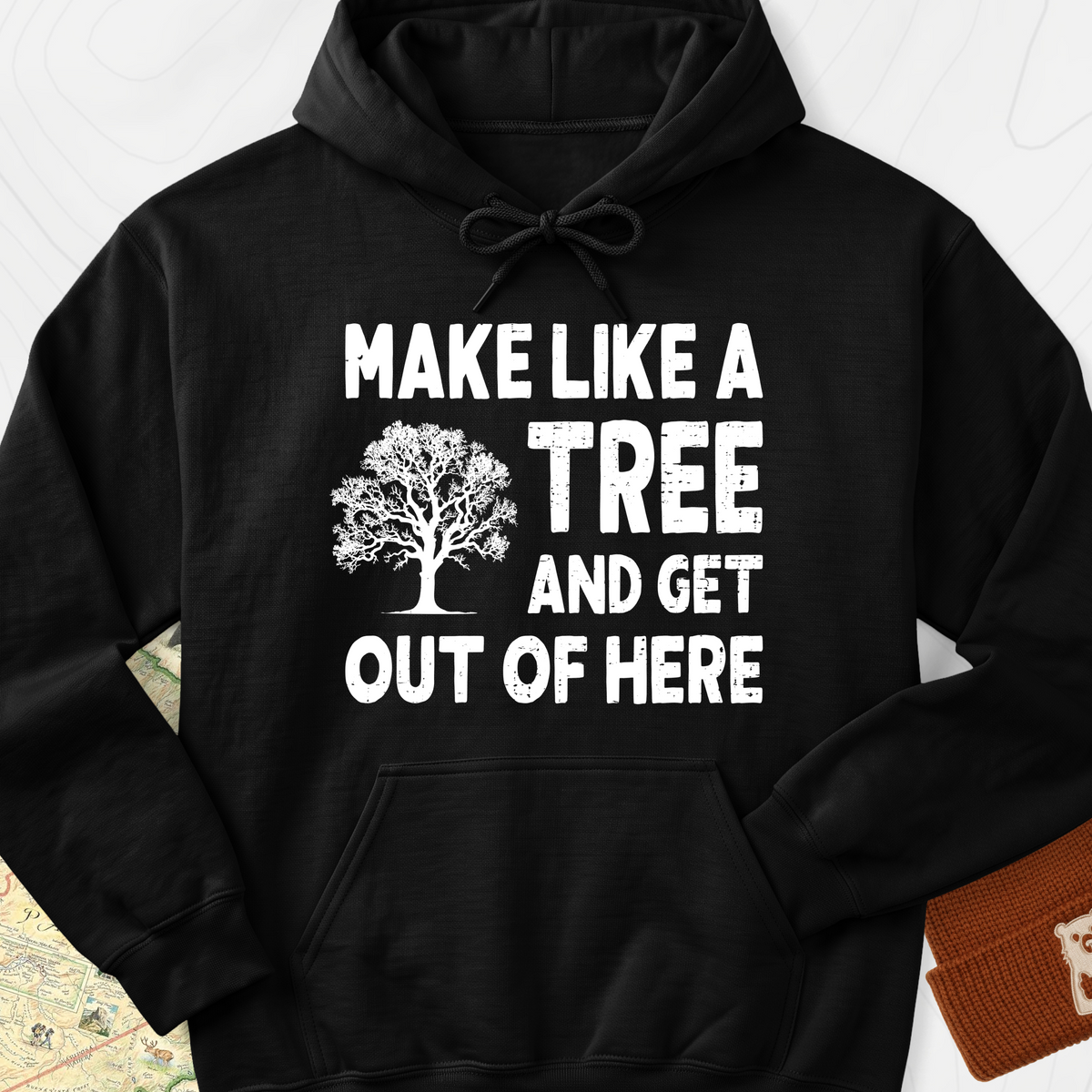 Make Like A Tree Hoodie - Black