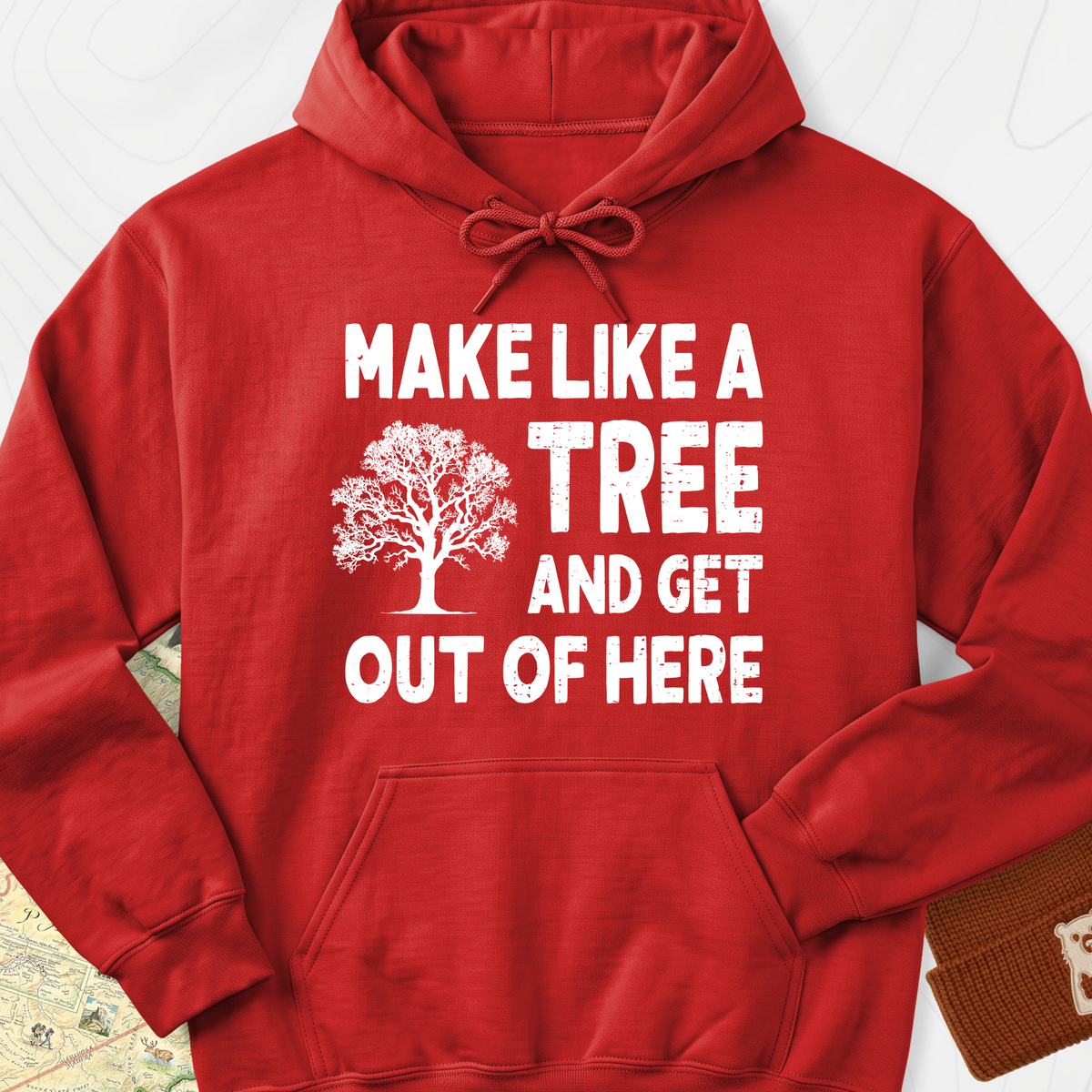 Make Like A Tree Hoodie - Red