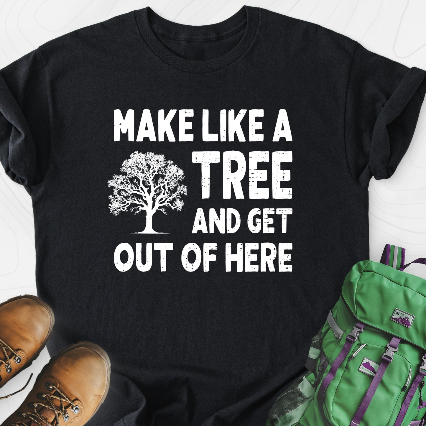 Make Like A Tree Black front print lightweight T-shirt