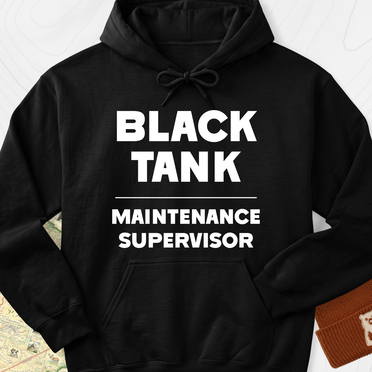 Black Tank Maintenance Supervisor Hoodie - Black