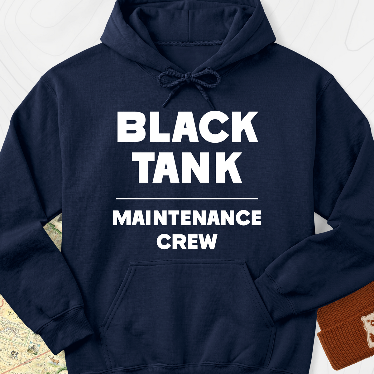 Black Tank Maintenance Crew Hoodie - Navy