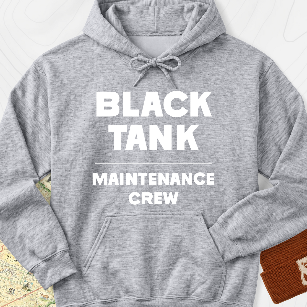 Black Tank Maintenance Crew Hoodie - Sport Grey