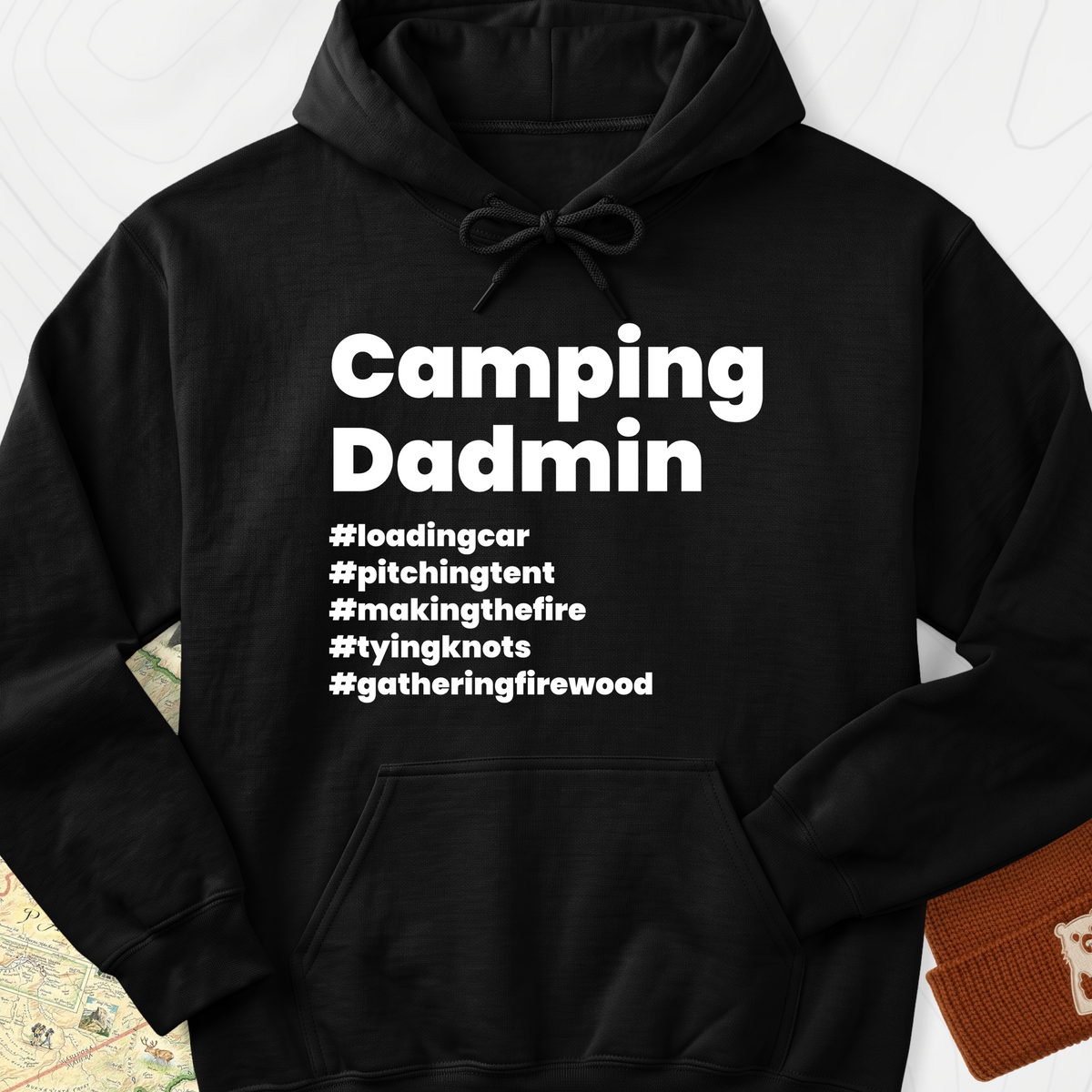 Camping Dadmin Hoodie - Black