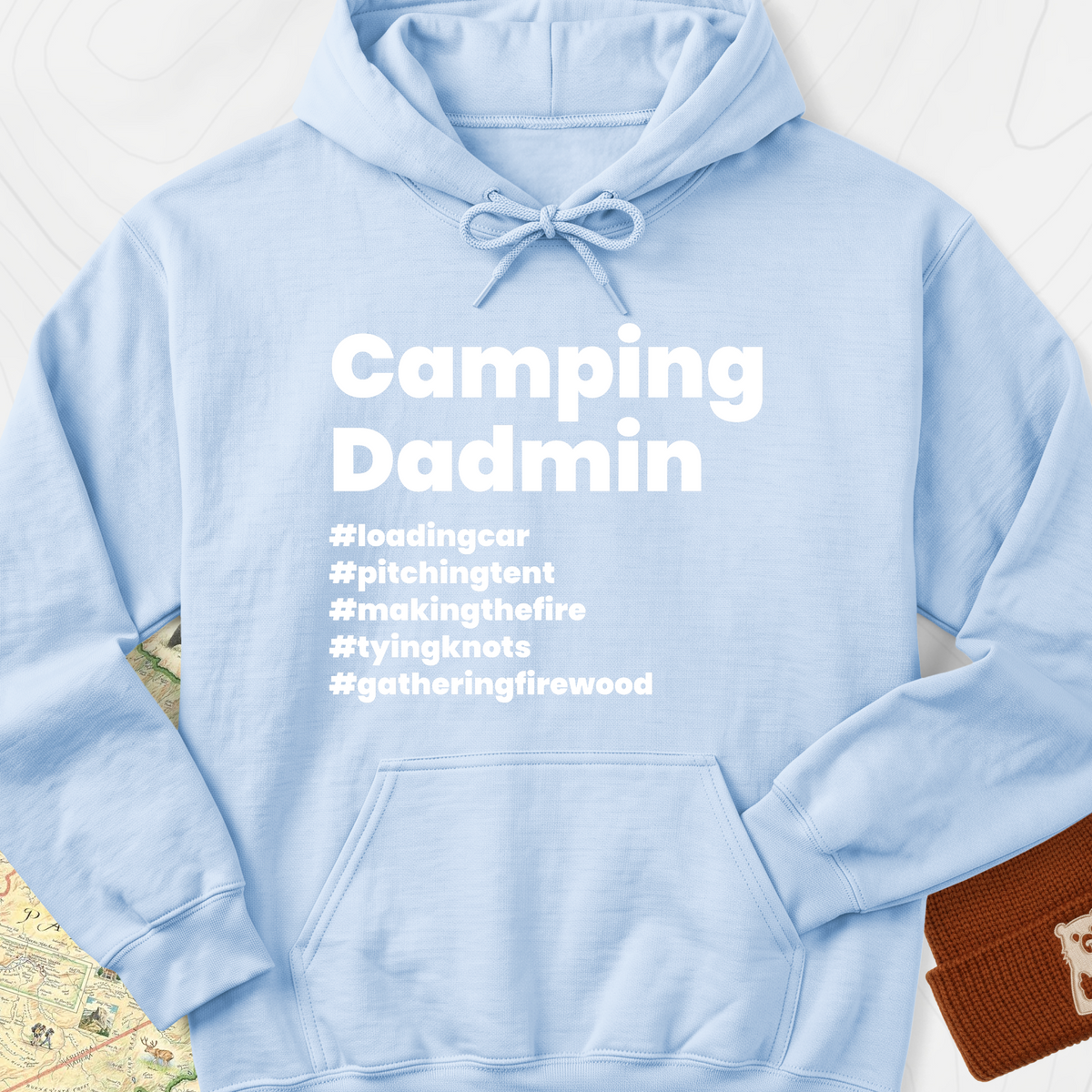 Camping Dadmin Hoodie - Light Blue