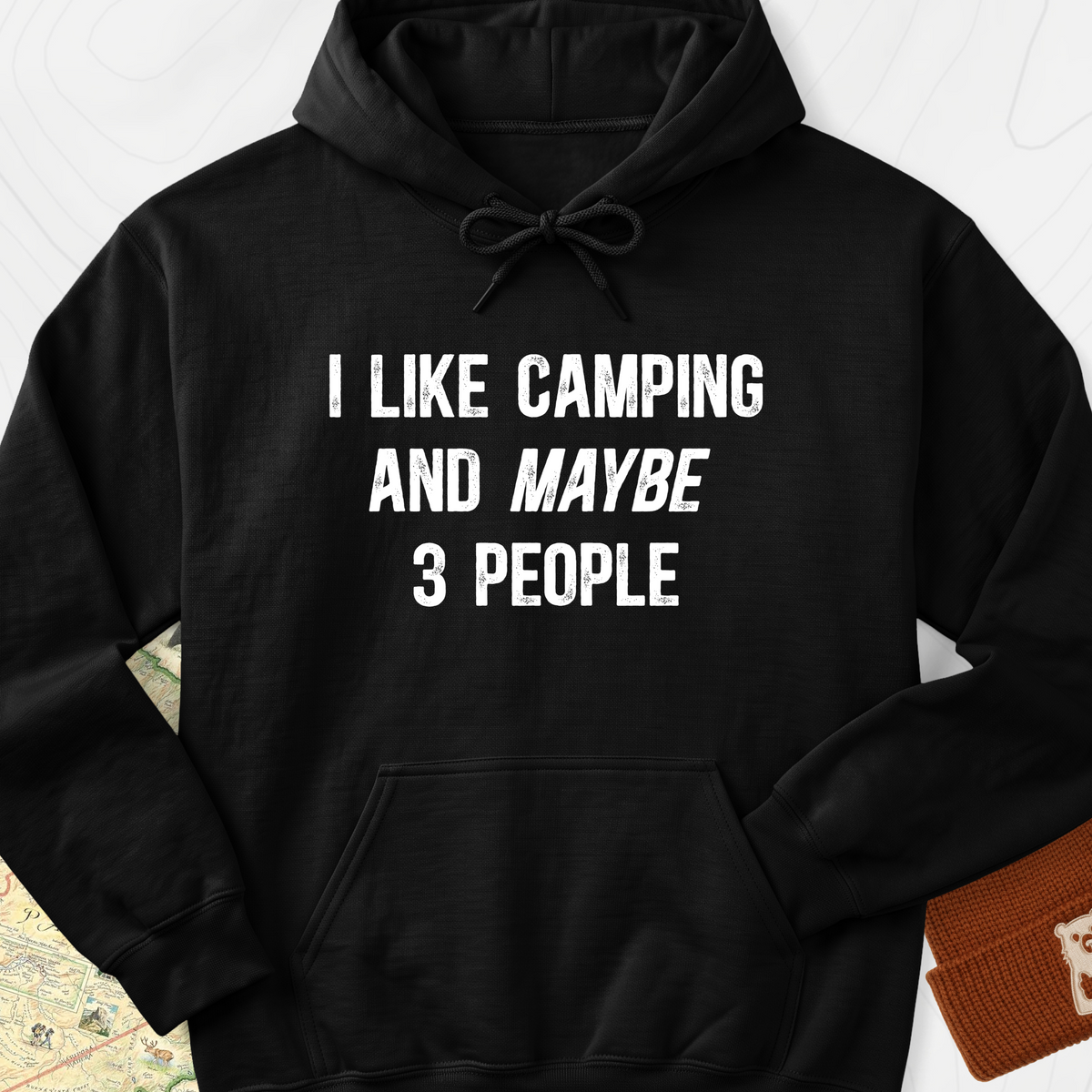 I Like Camping... Hoodie - Black