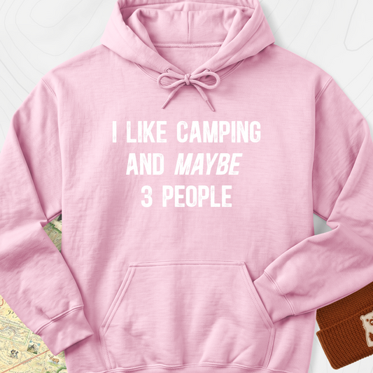 I Like Camping... Hoodie - Light Pink