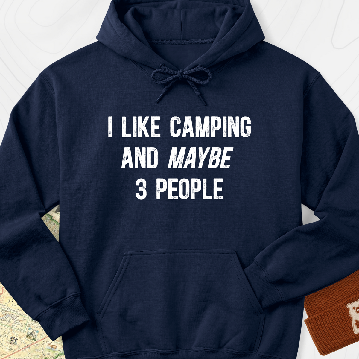 I Like Camping... Hoodie - Navy