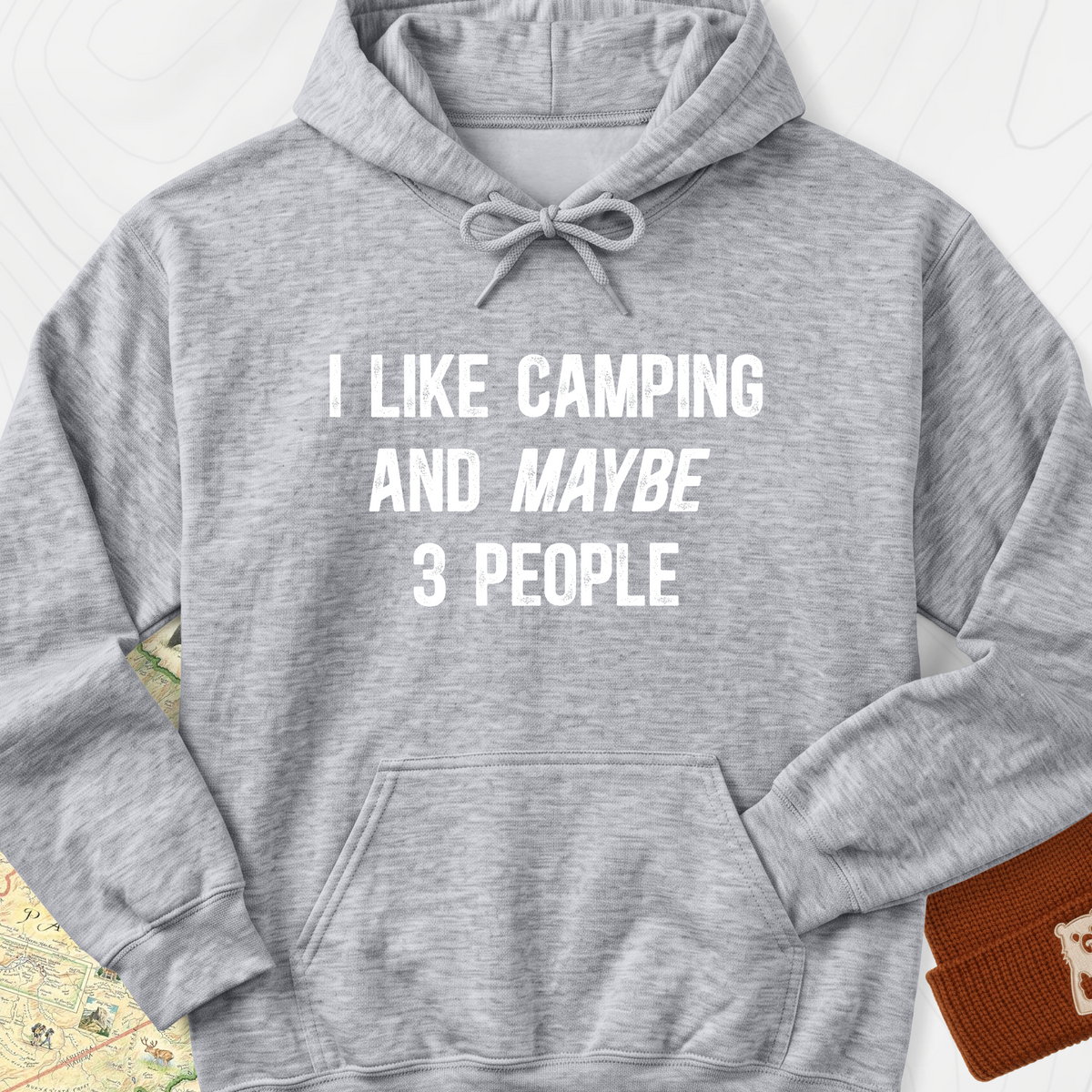 I Like Camping... Hoodie - Sport Grey