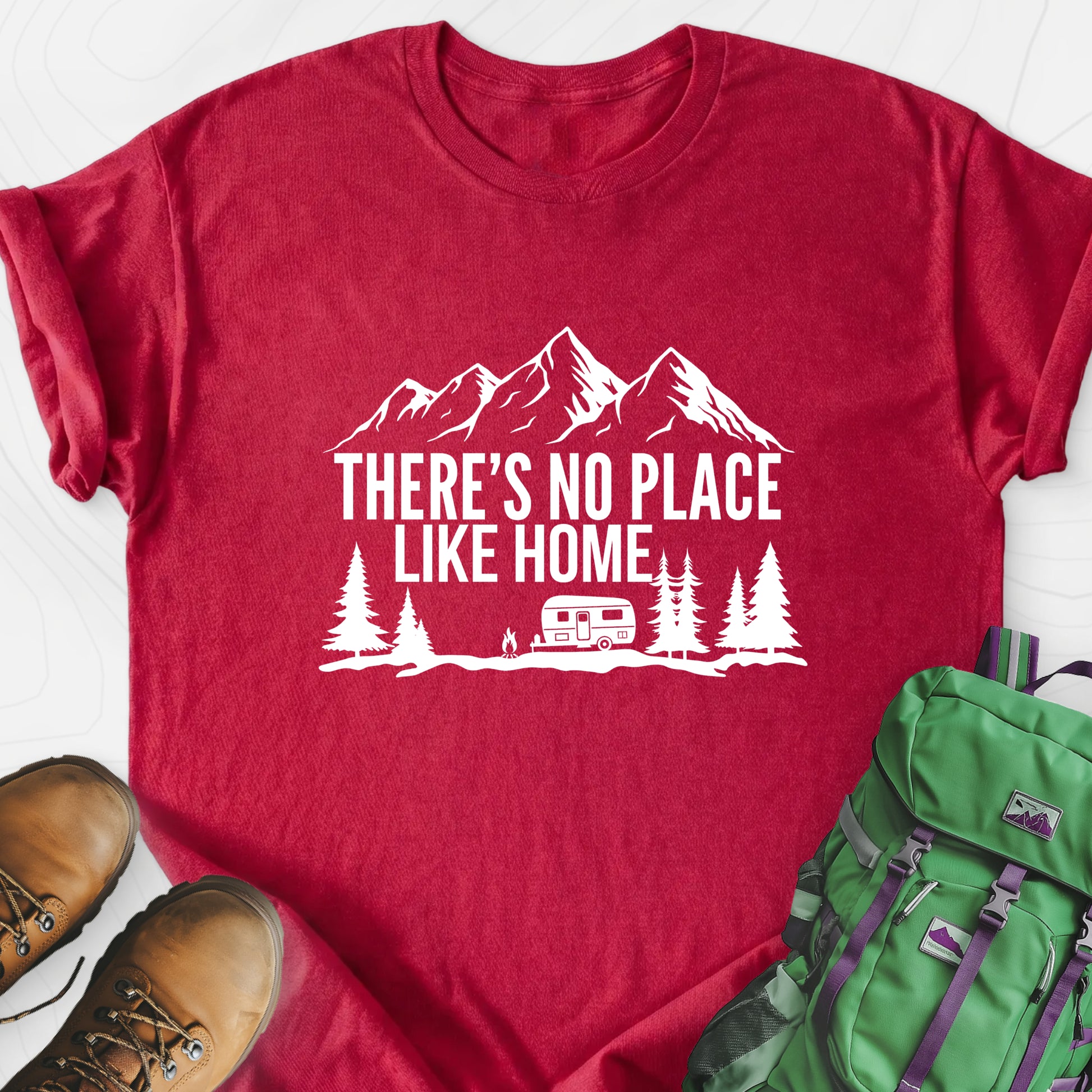 There's No Place Like Home Heather Red front print lightweight T-shirt