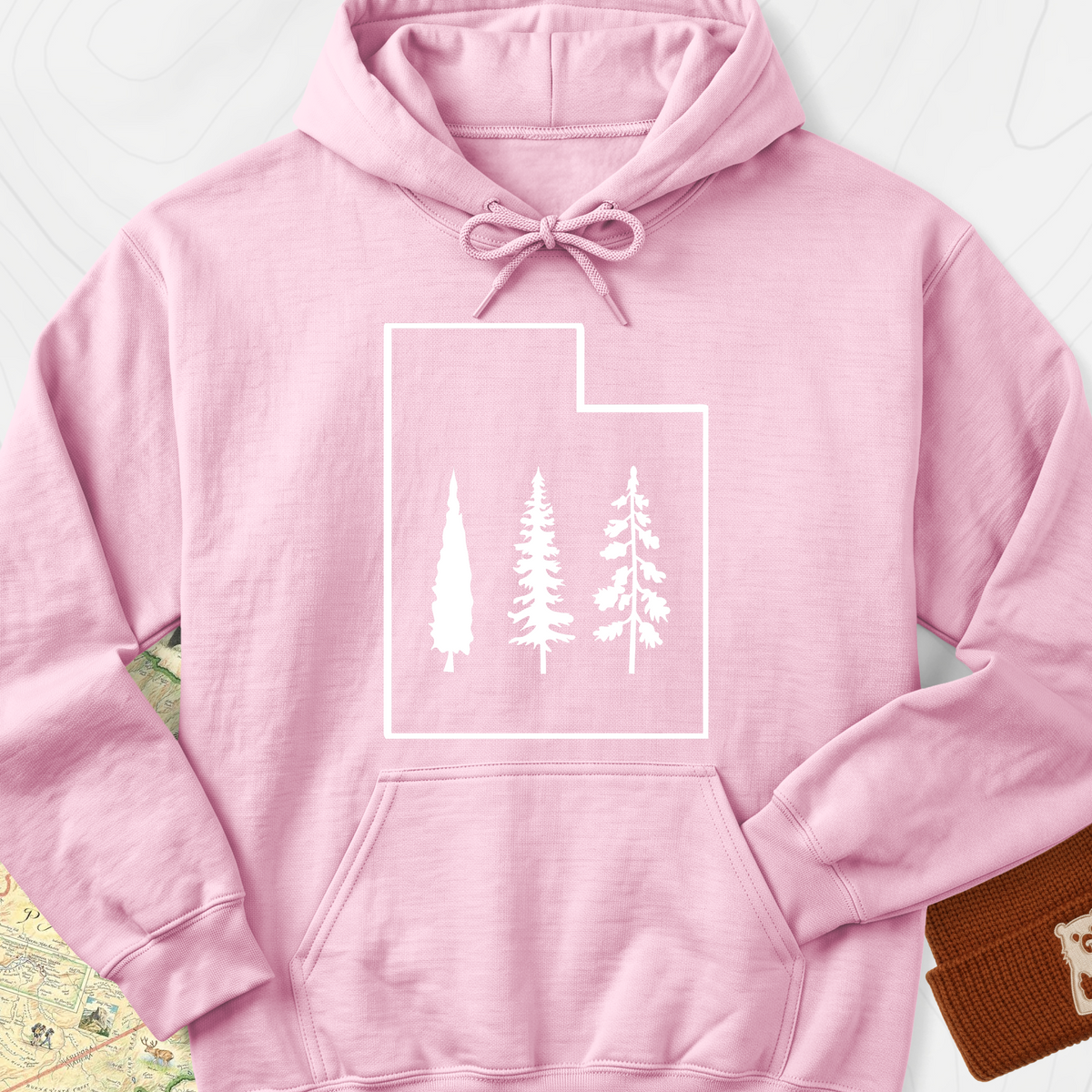 Utah Trees Hoodie - Light Pink