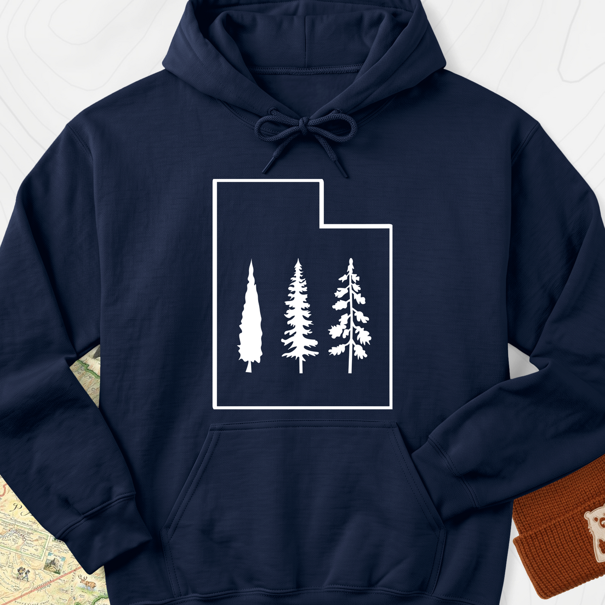 Utah Trees Hoodie - Navy