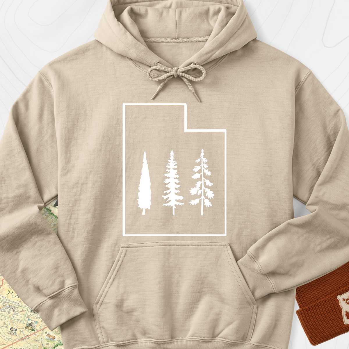 Utah Trees Hoodie - Sand