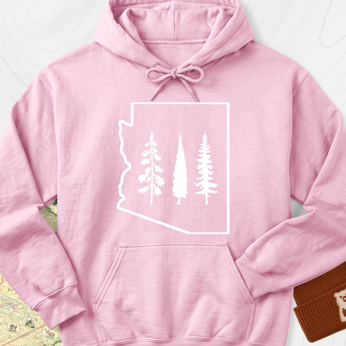 Arizona Trees Hoodie - Light Pink