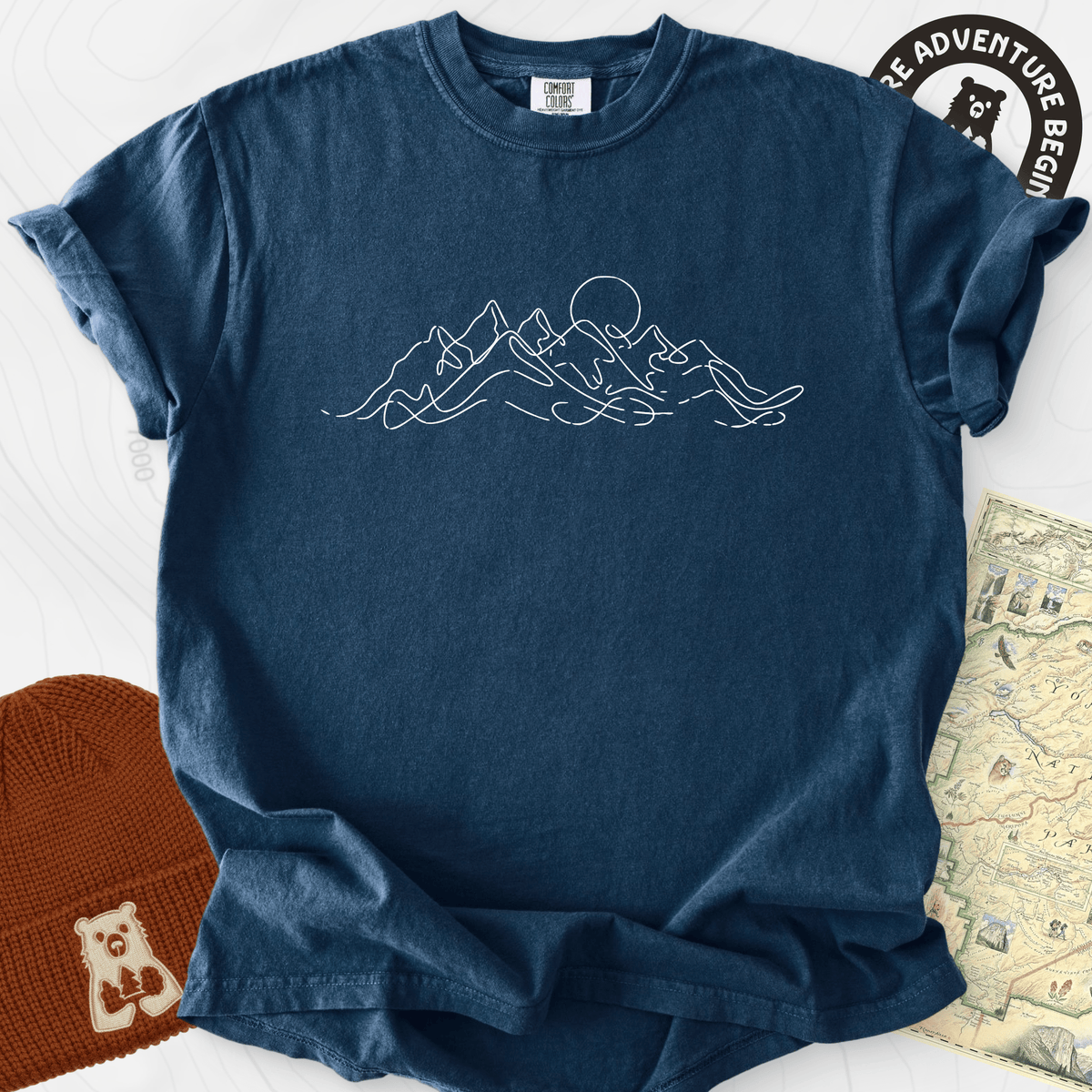 Line Art Mountains T-Shirt