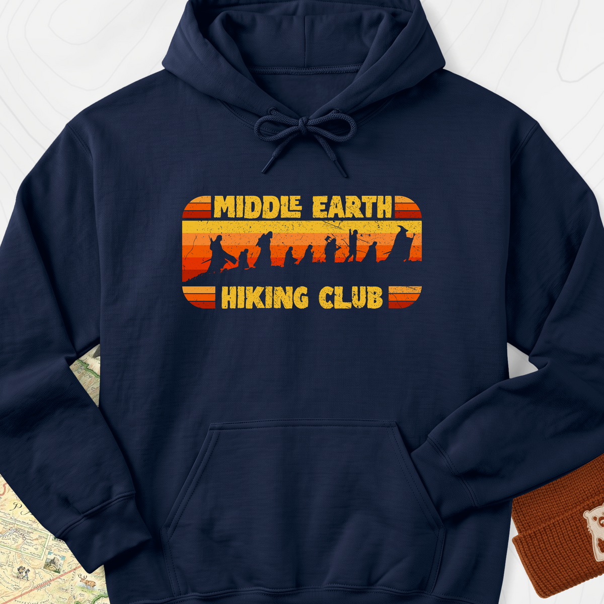 Middle Earth Hiking Club Hoodie - Navy