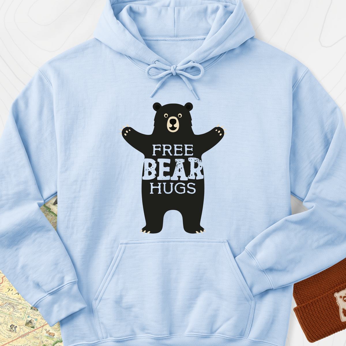 Free Bear Hugs Hoodie - Light Blue