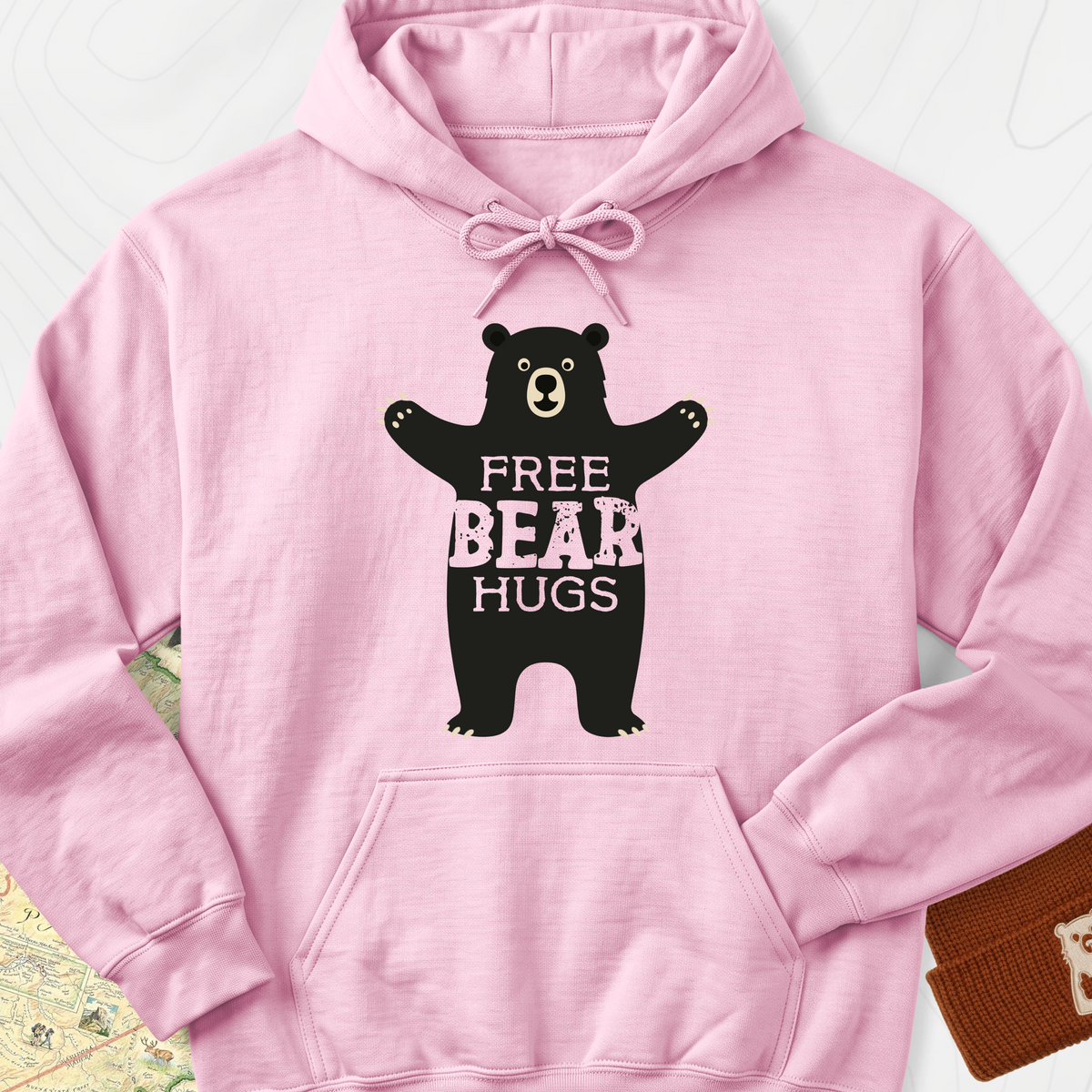 Free Bear Hugs Hoodie - Light Pink