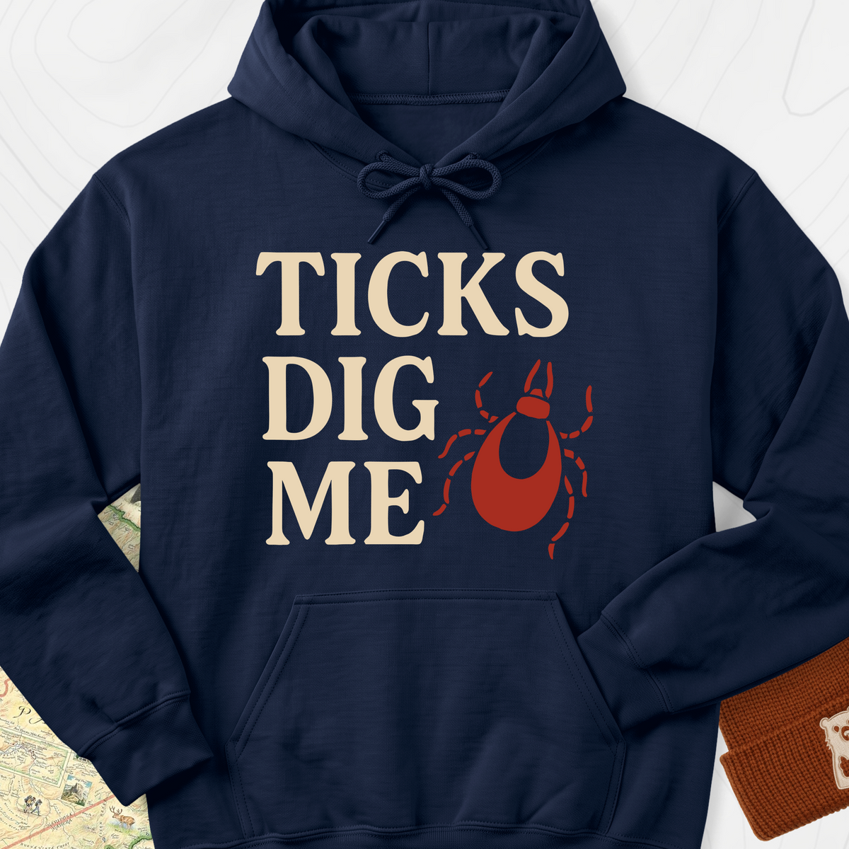 Ticks Dig Me Hoodie - Navy