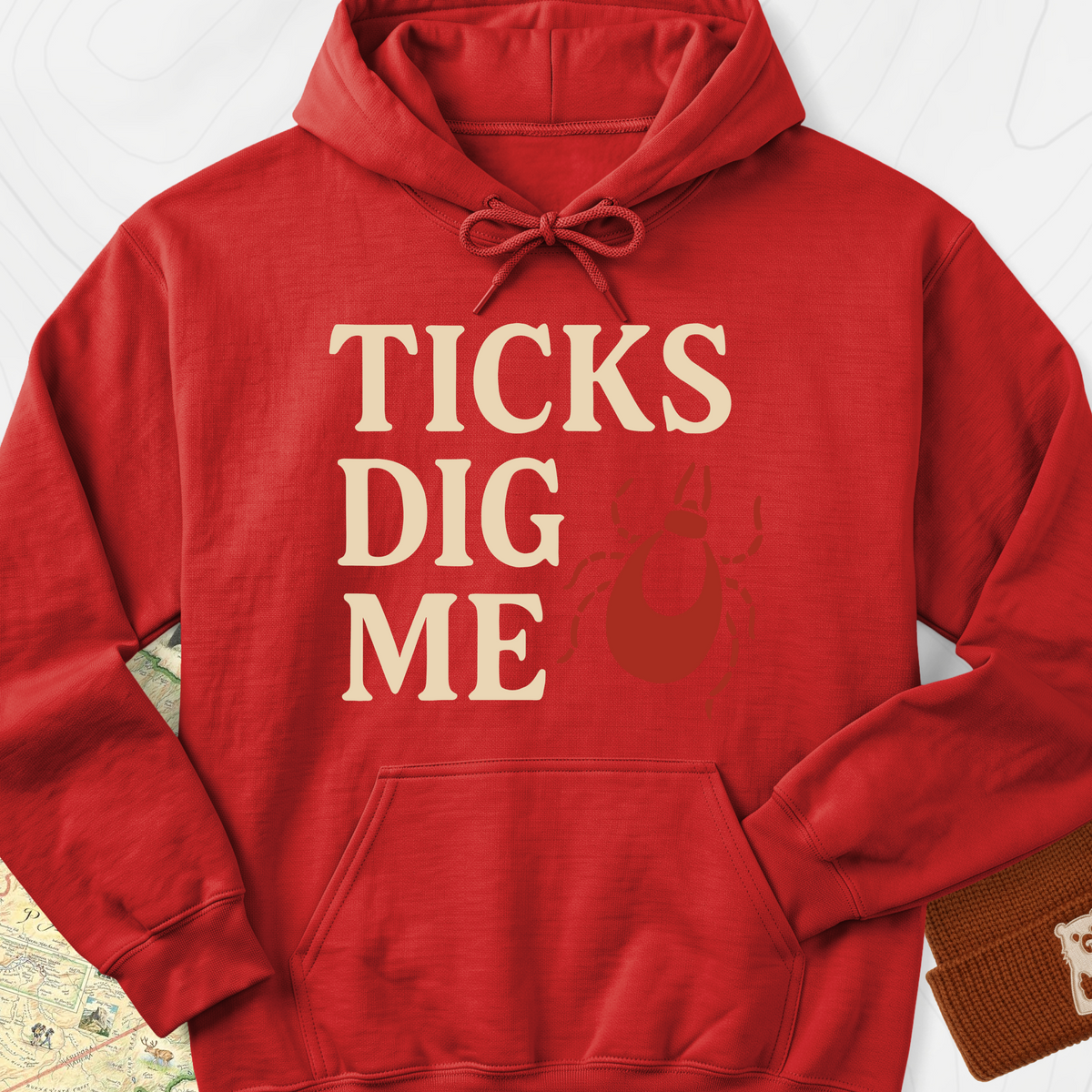 Ticks Dig Me Hoodie - Red