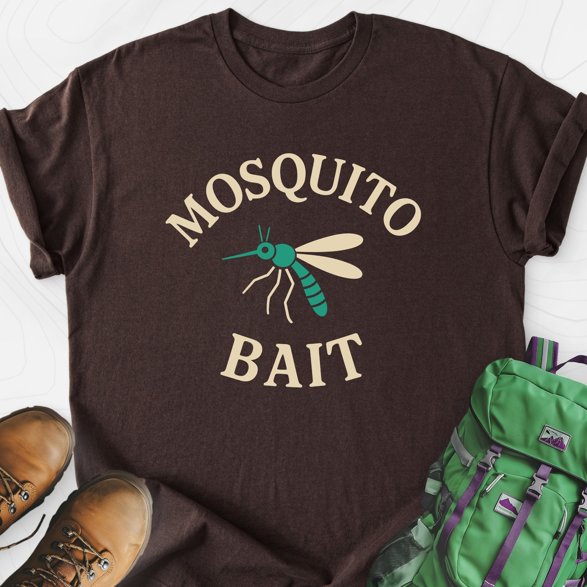 Classic Mosquito Bait Dark Chocolate front print lightweight T-shirt