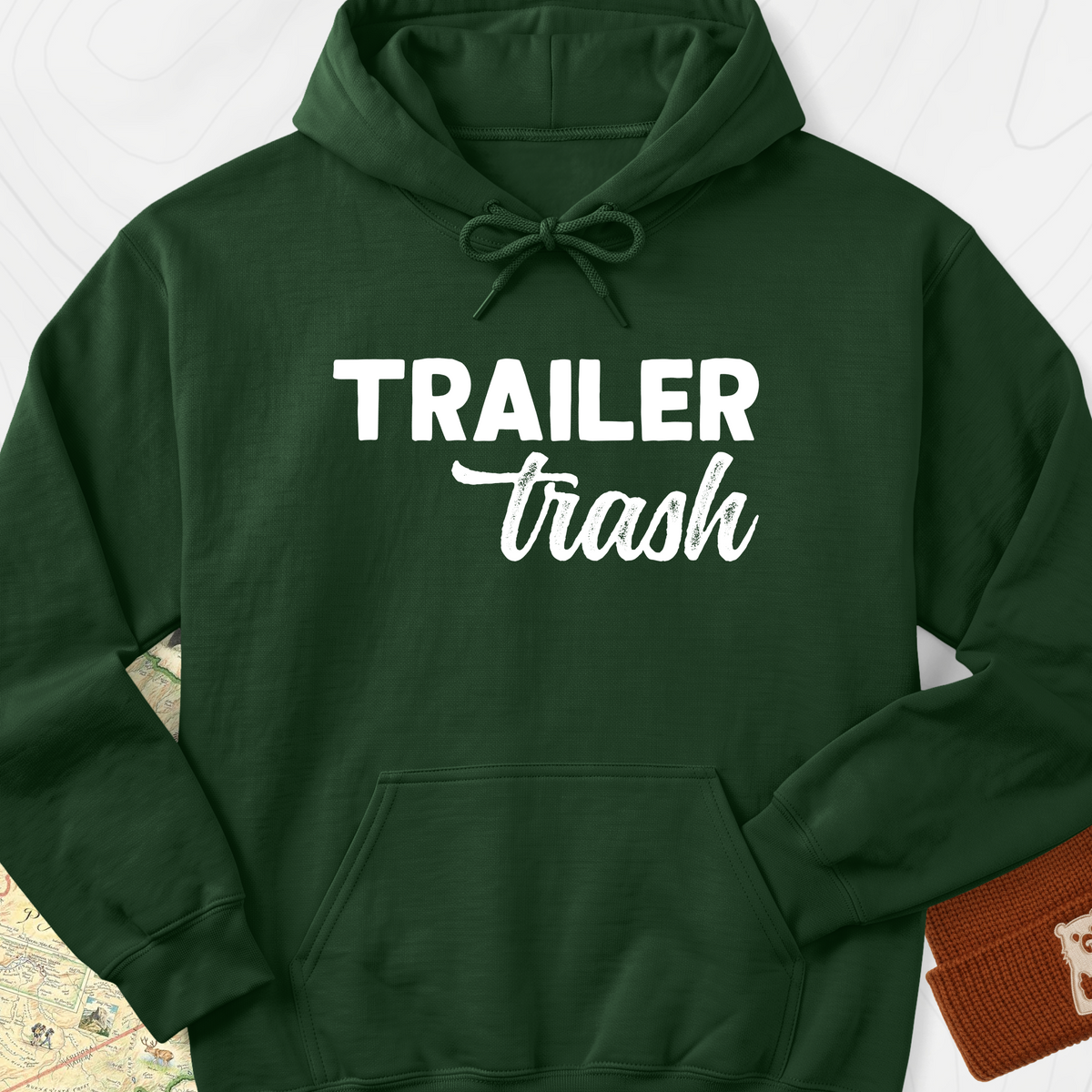 Trailer Trash Hoodie - Forest Green