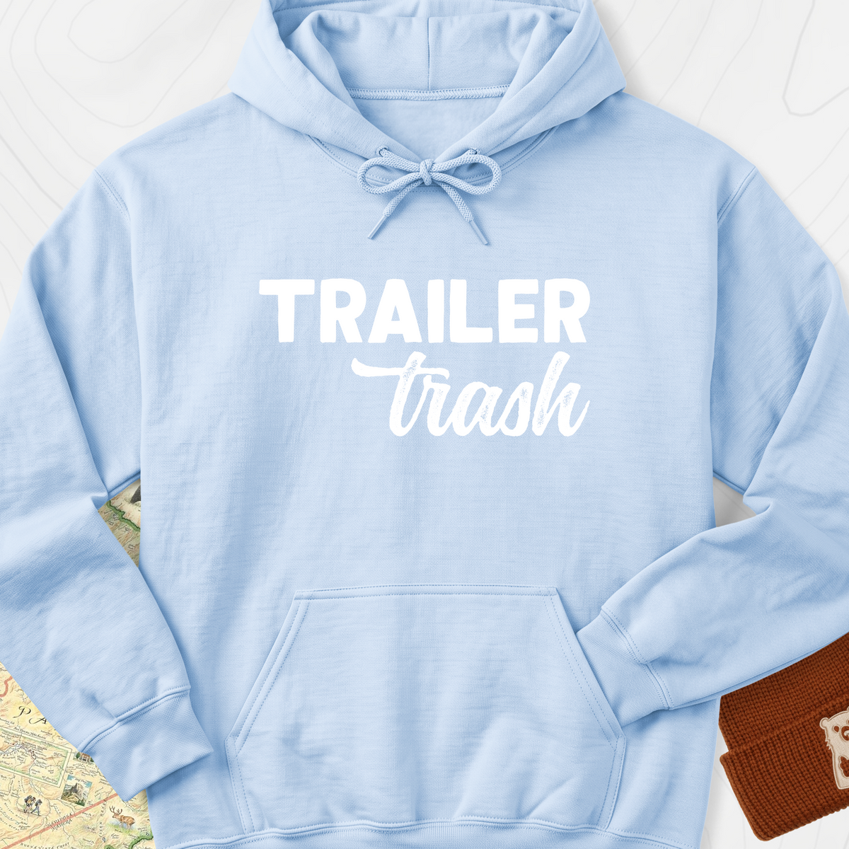 Trailer Trash Hoodie - Light Blue