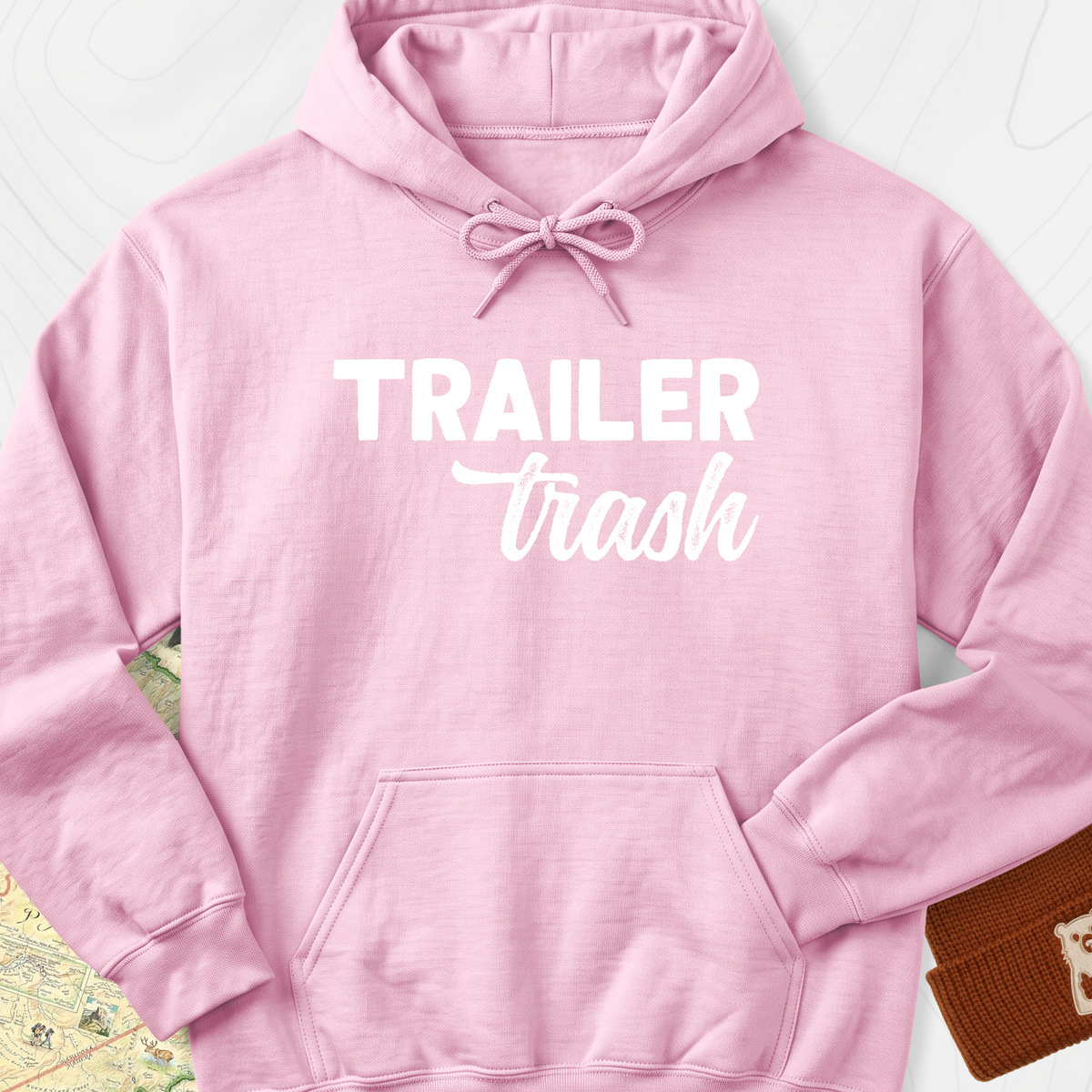 Trailer Trash Hoodie - Light Pink