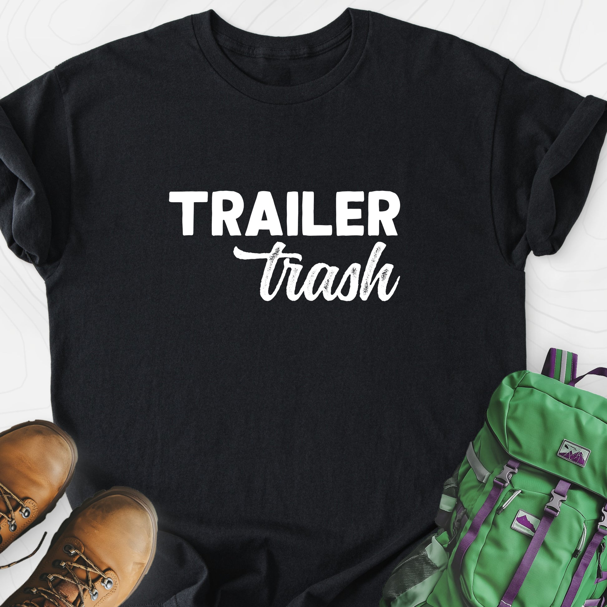 Trailer Trash Black front print lightweight T-shirt