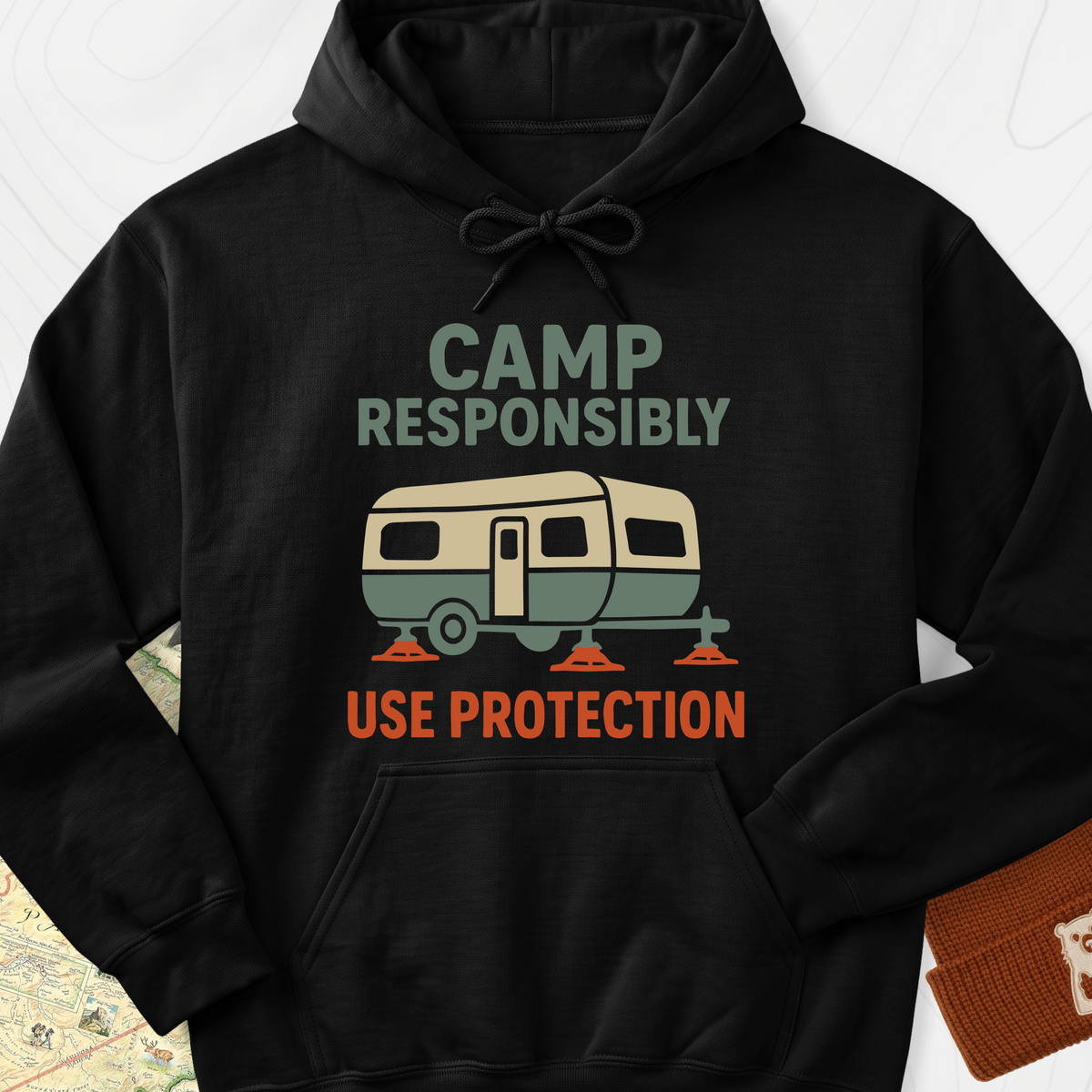 Camp Responsibly Hoodie - Black